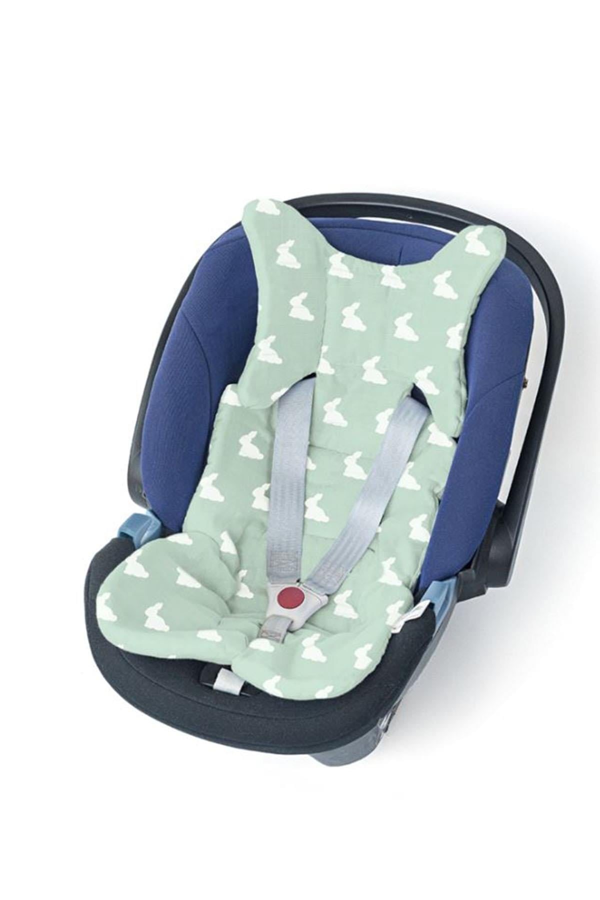 Deux Lapins / Mono Lapin Matcha Green - Müslin Puset ve Oto Koltuk Minderi Çok Renkli