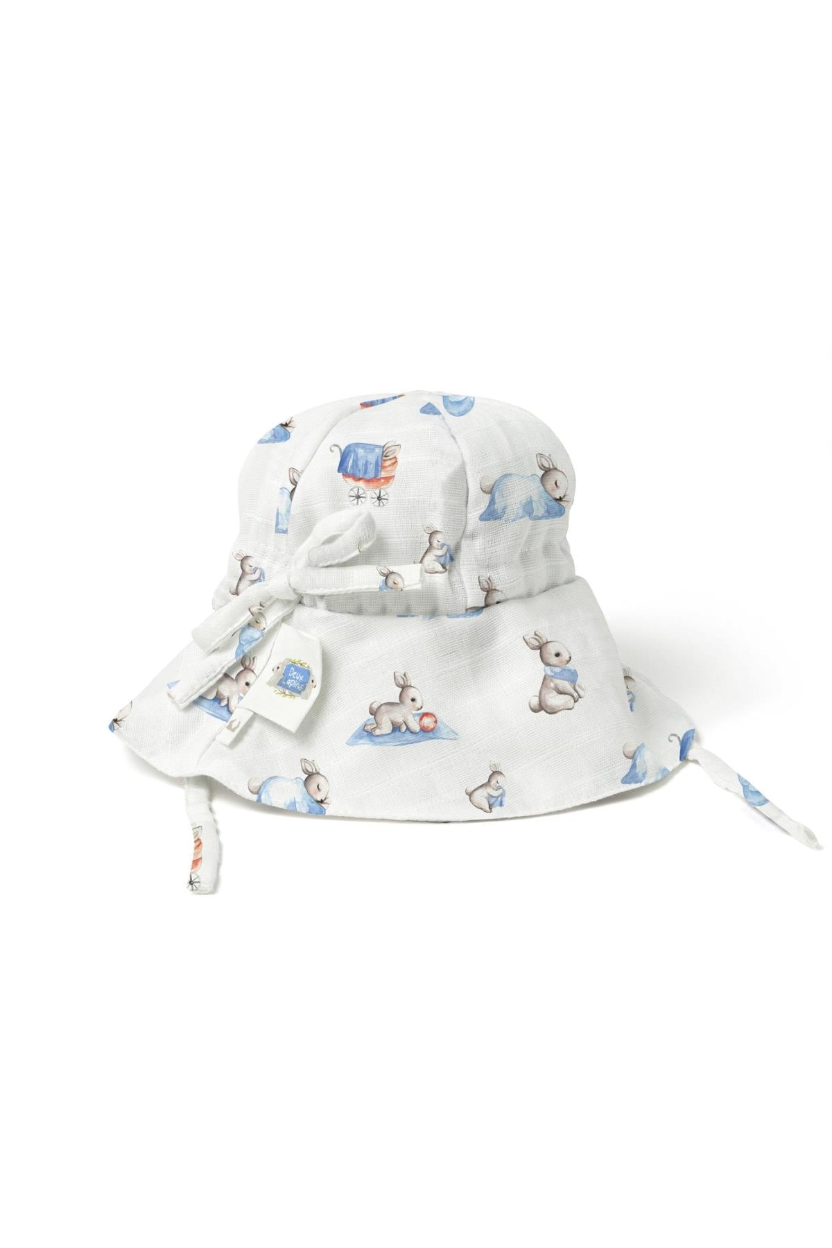 Deux Lapins / Müslin Bebek Şapkası - Bébé Lapin std