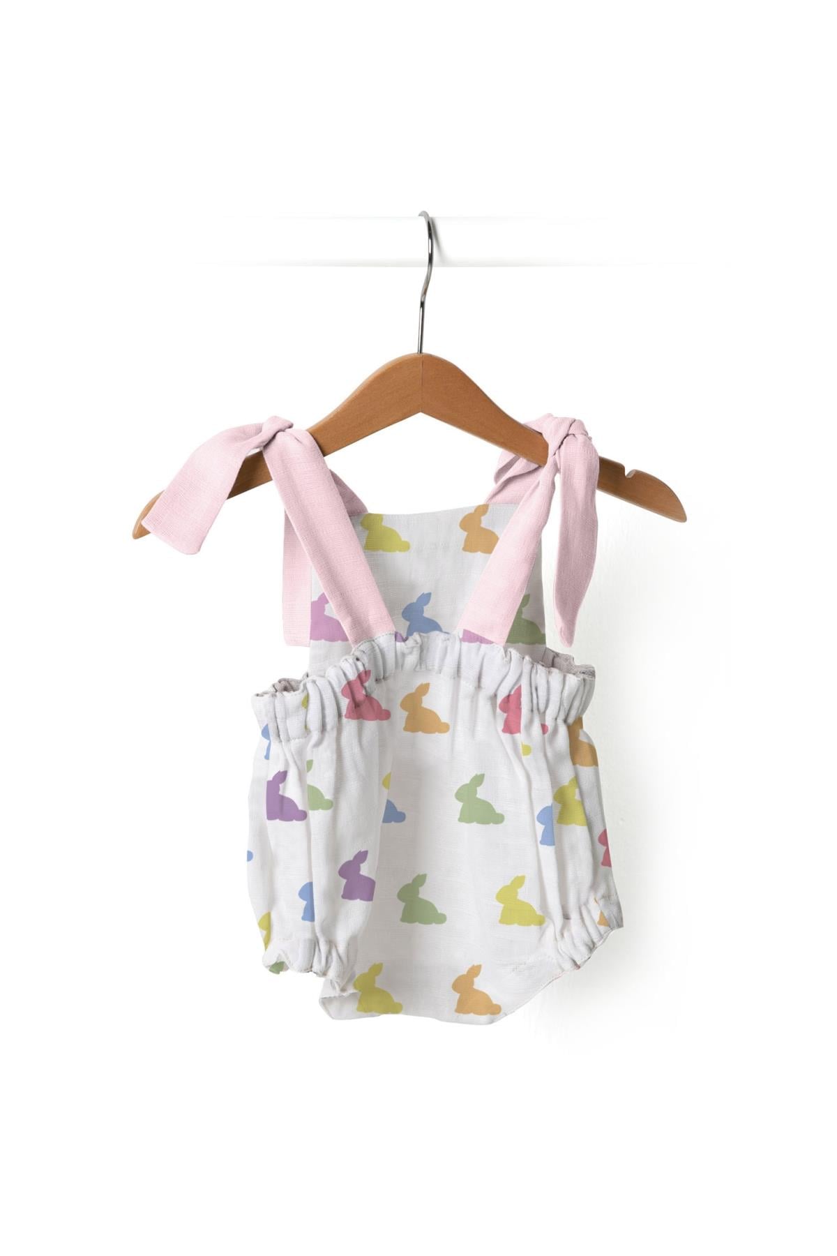 Deux Lapins / Müslin Bebek Tulum - Rainbow Lapin Pink std