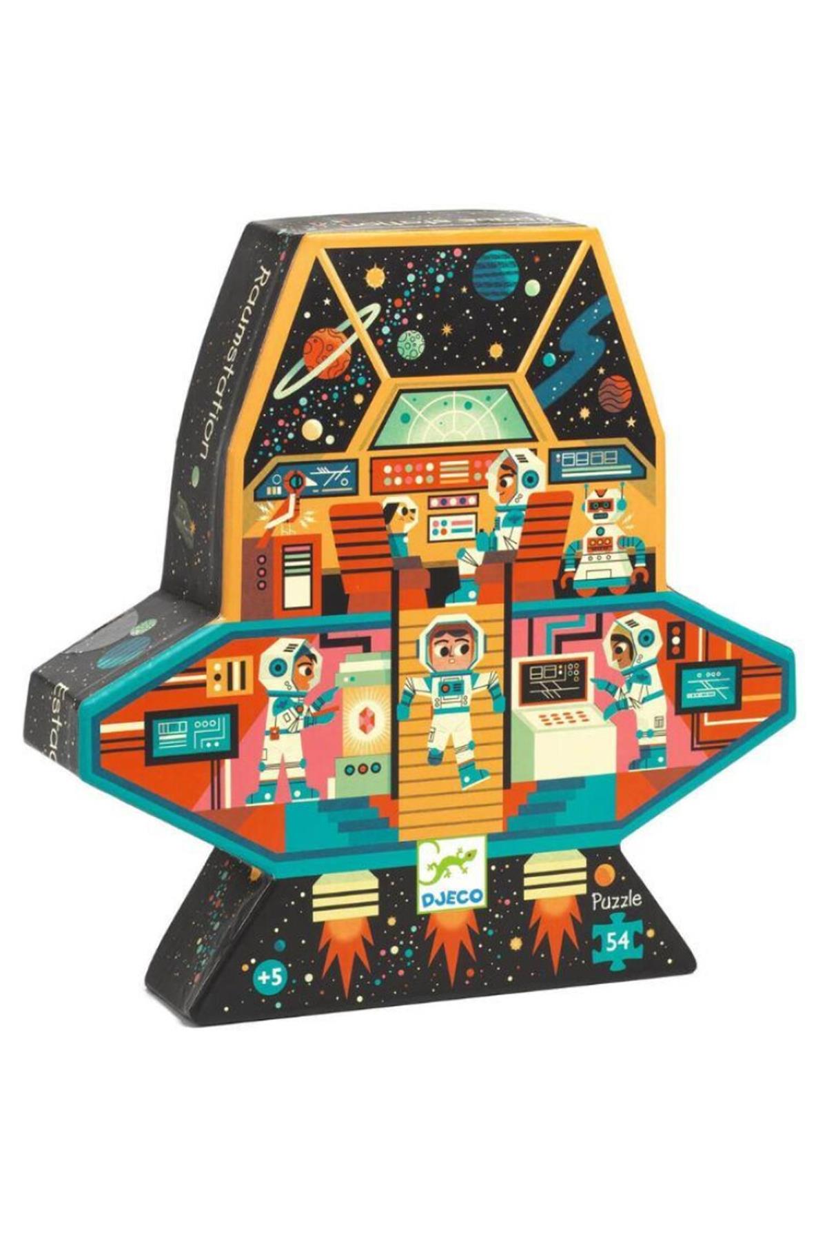 Djeco Dekoratif Puzzle 54 Parça / Space Station Çok Renkli