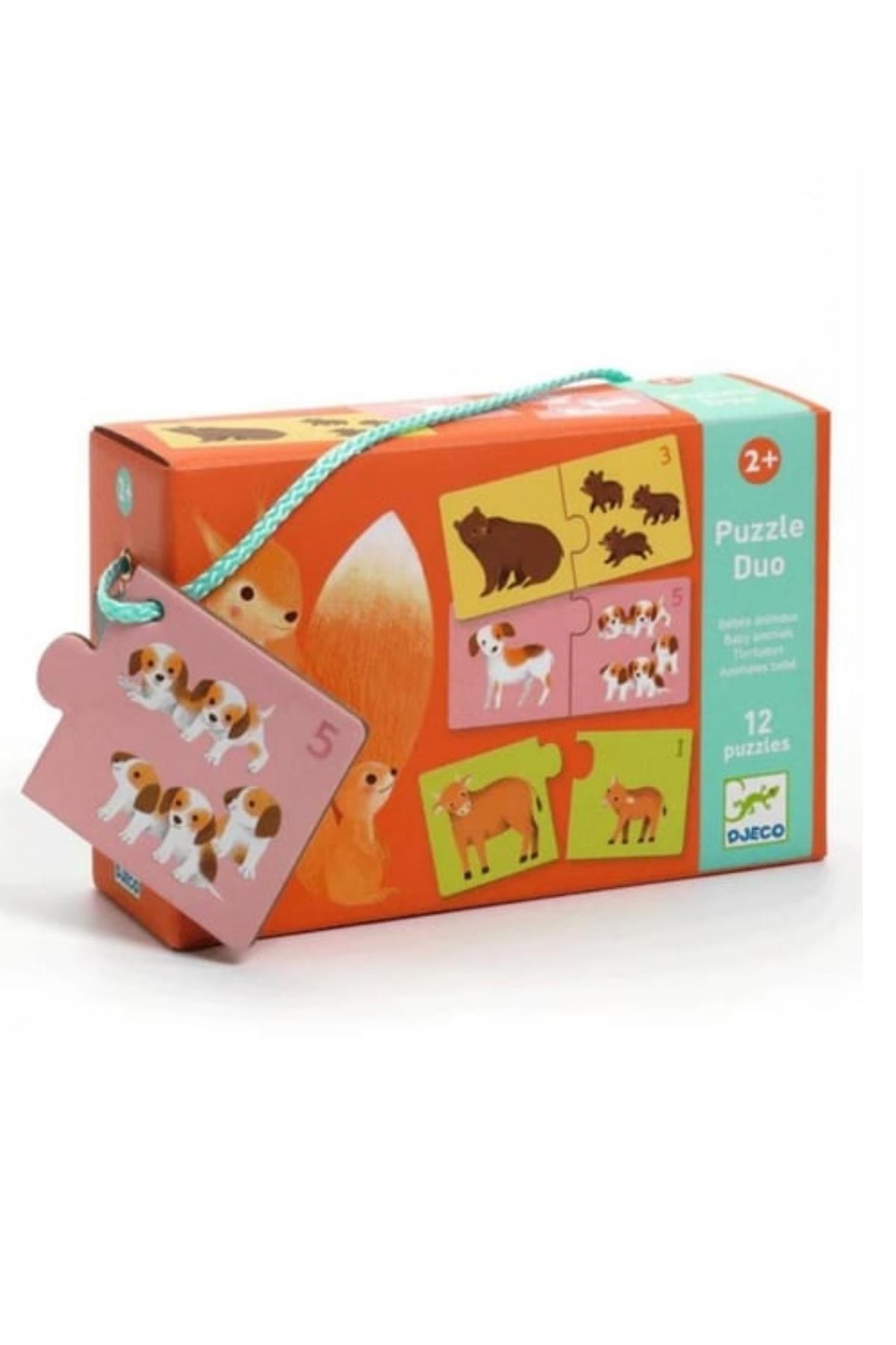 Djeco İkili Puzzle / Baby Animals Çok Renkli