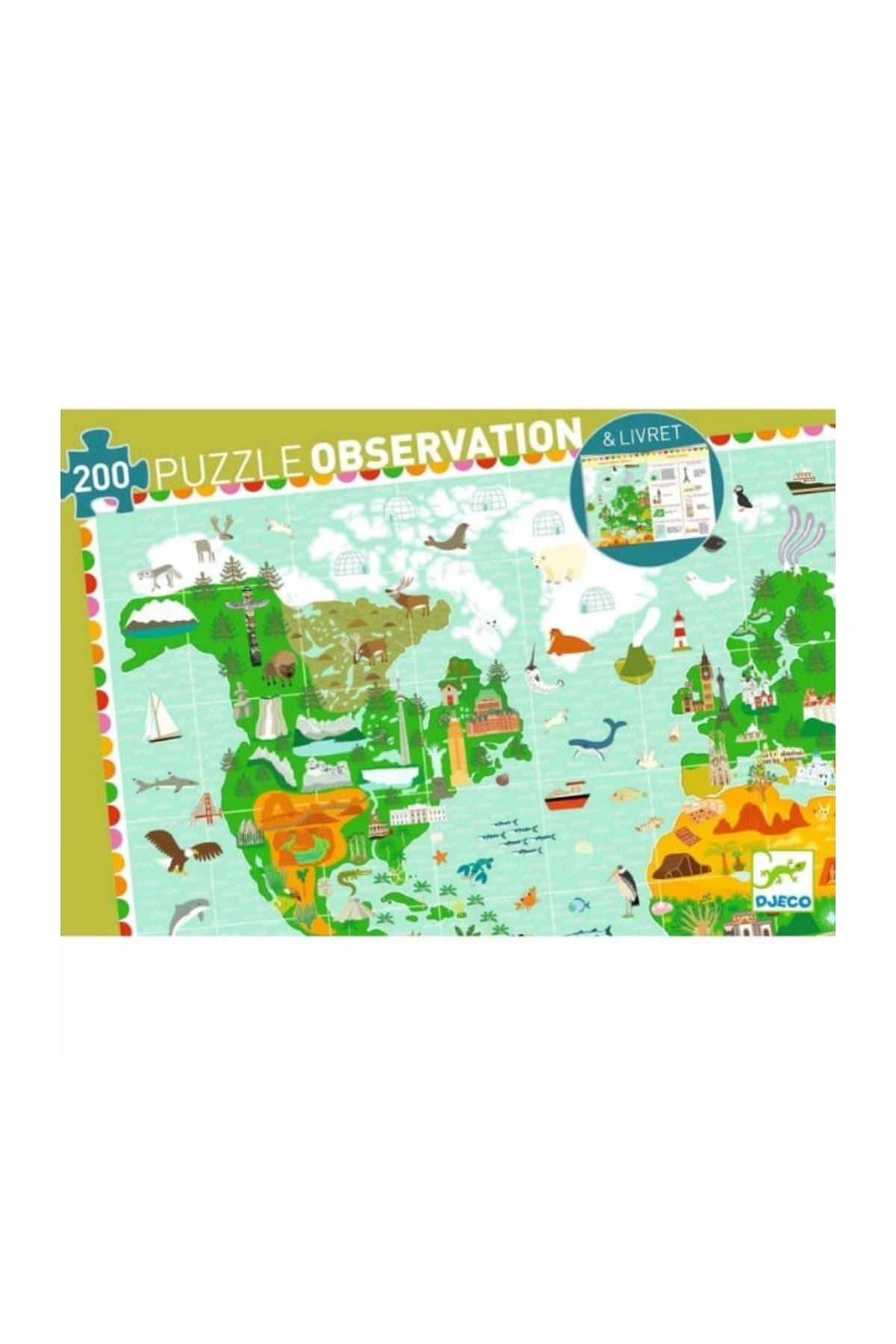 Djeco Klasik Puzzle 200 Parça/ Around The World Çok Renkli
