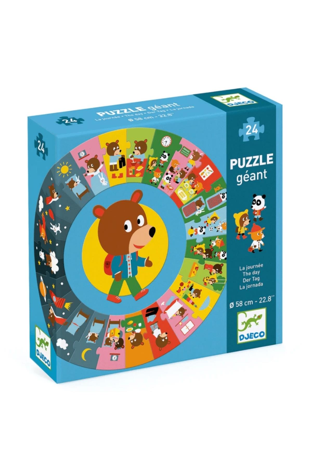 Djeco Yuvarlak Puzzle 24 Parça - Bir Gün Çok Renkli