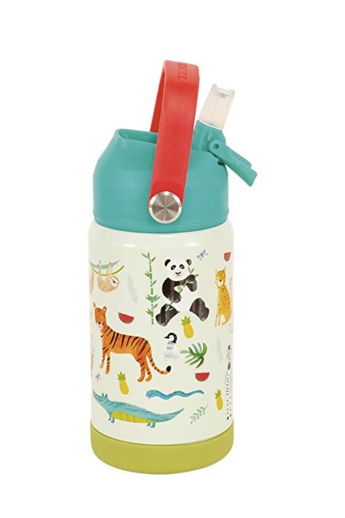 FLOSS & ROCK Paslanmaz Çelik Pipetli Suluk / Jungle Çok Renkli