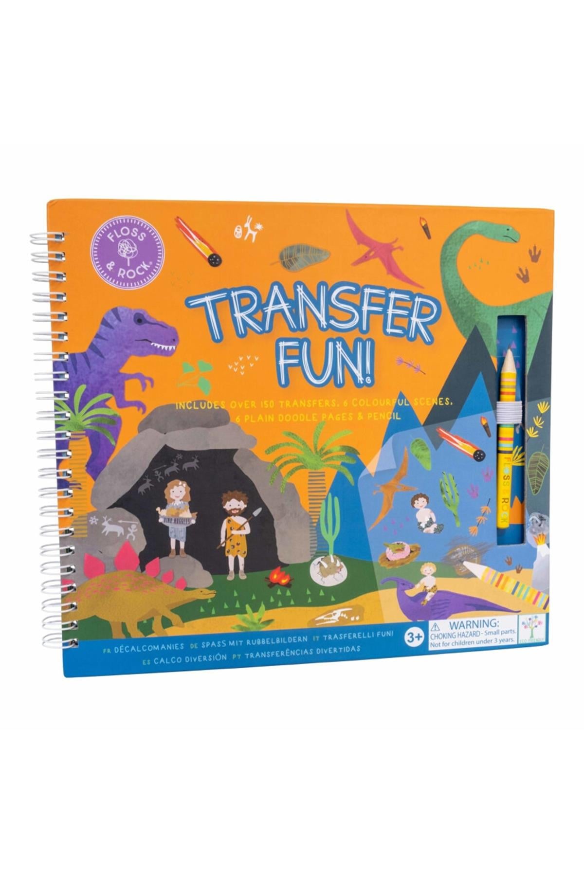 FLOSS & ROCK Transfer Fun Aktivite Kitabı /Dino *YENİ* Çok Renkli