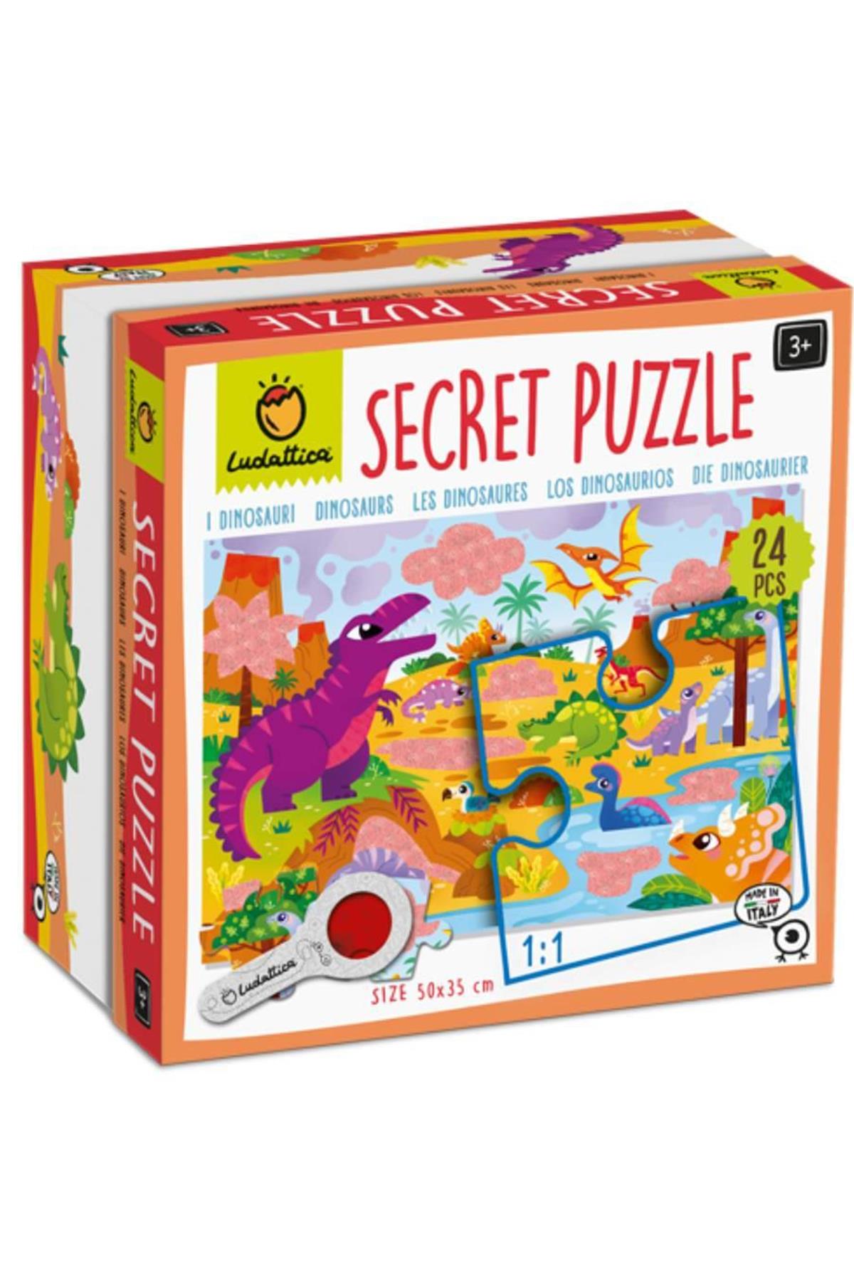 Gizemli Puzzle - Dinozor - SECRET PUZZLE Çok Renkli