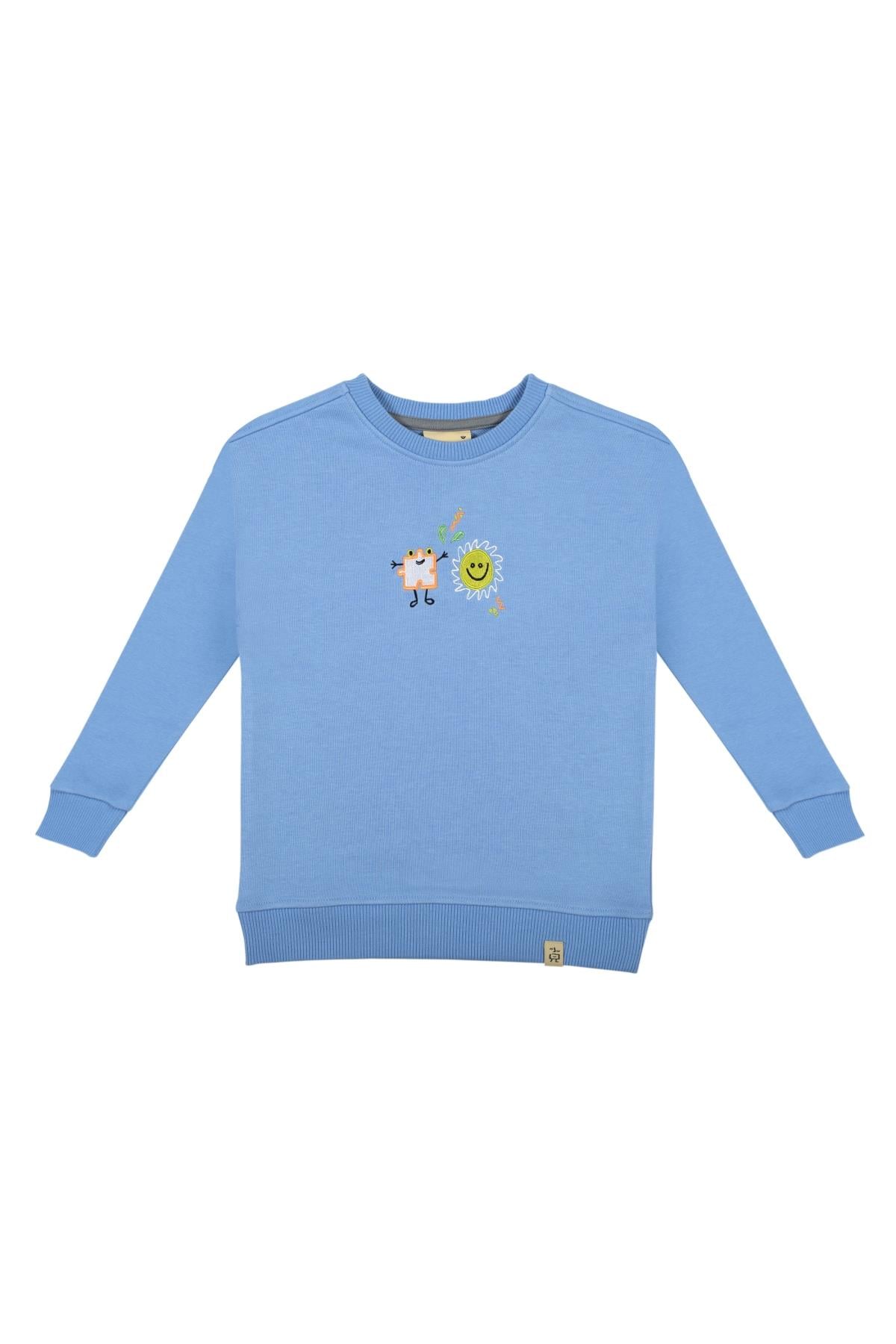 HAPPY PUZZLE SWEATSHIRT Mavi