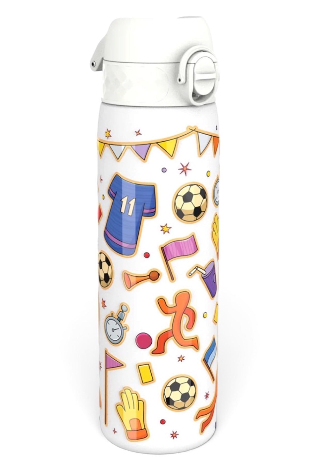 ION8 - Paslanmaz Çelik İnce Suluk - Futbol - 600 ml - Sızdırmaz Çok Renkli