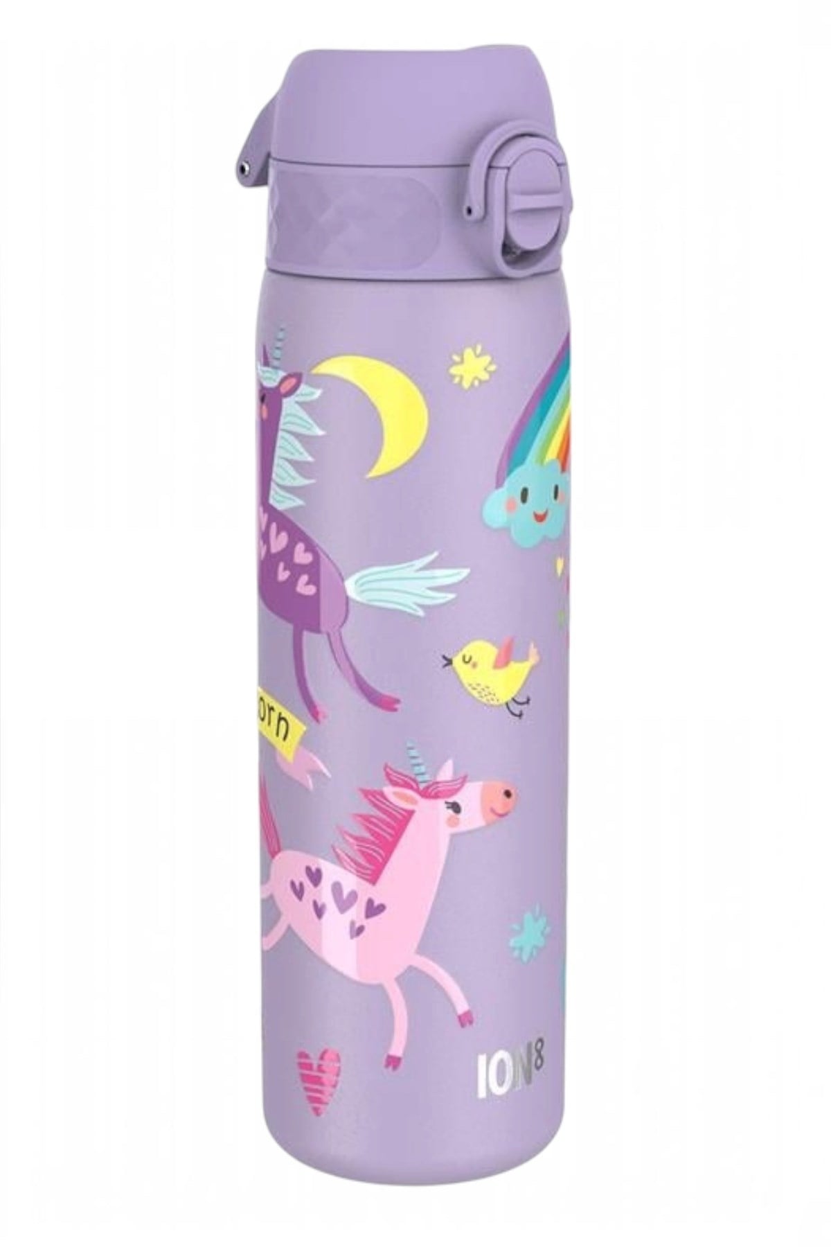 ION8 - Paslanmaz Çelik İnce Suluk - Mor Unicorn - 600 ml - Sızdırmaz Çok Renkli