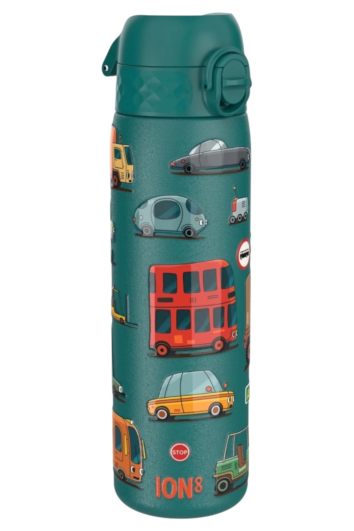 ION8 - Paslanmaz Çelik İnce Suluk - Otomobiller - 600 ml - Sızdırmaz Çok Renkli