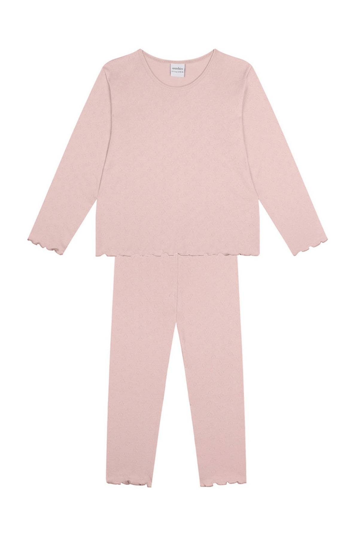 Kalp Jakar Uzun Kollu Pijama Takımı Pembe