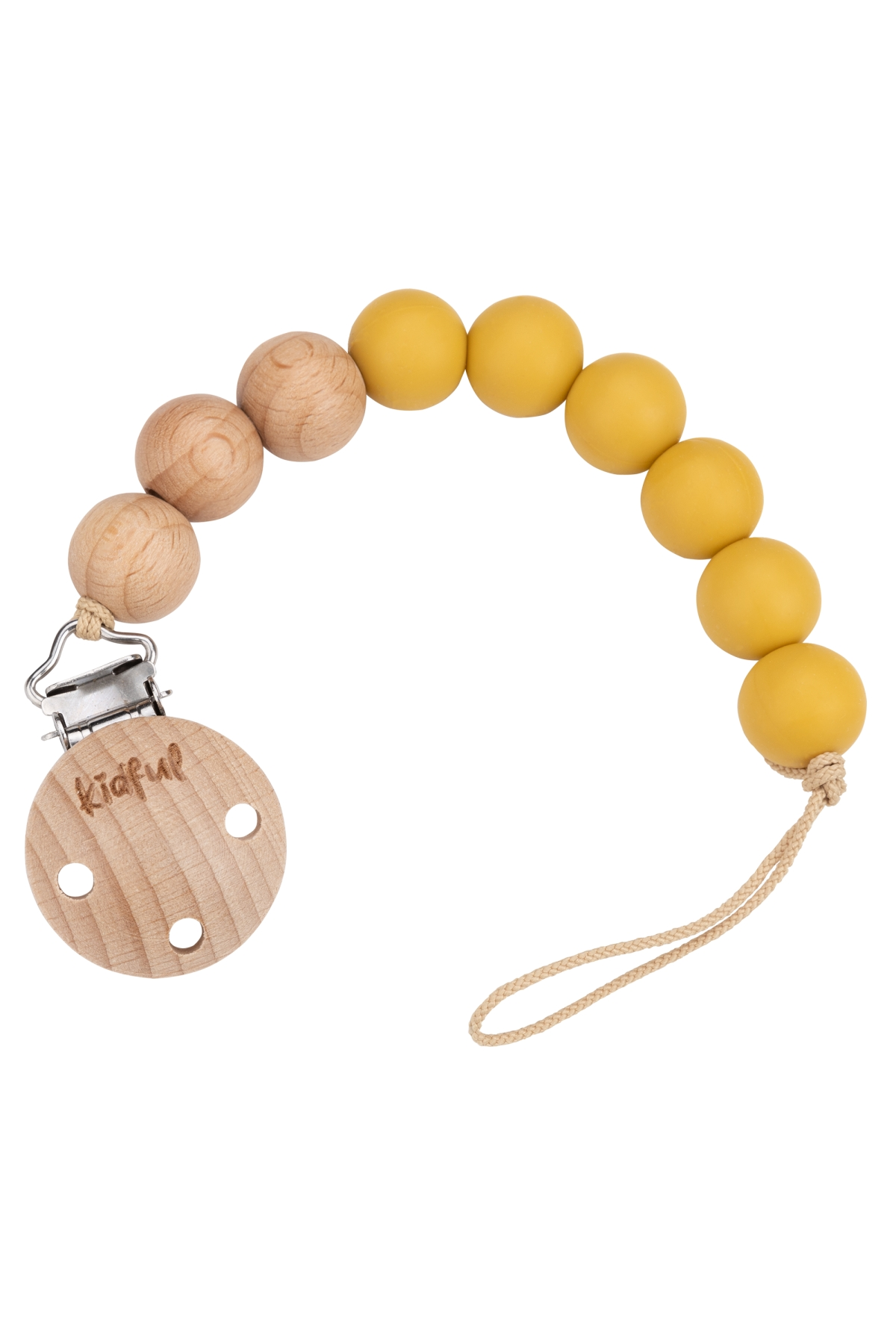Kidful Boncuk Emzik Askısı MUSTARD