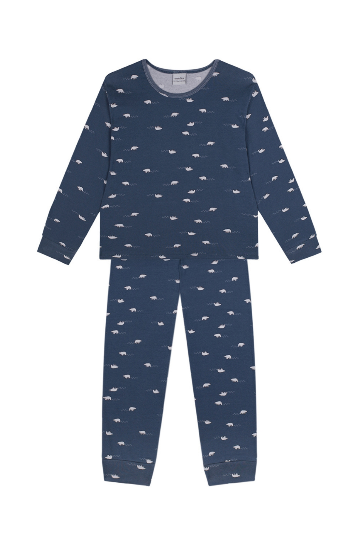 Kutup Ayısı Uzun Kollu Pijama Takımı Lacivert
