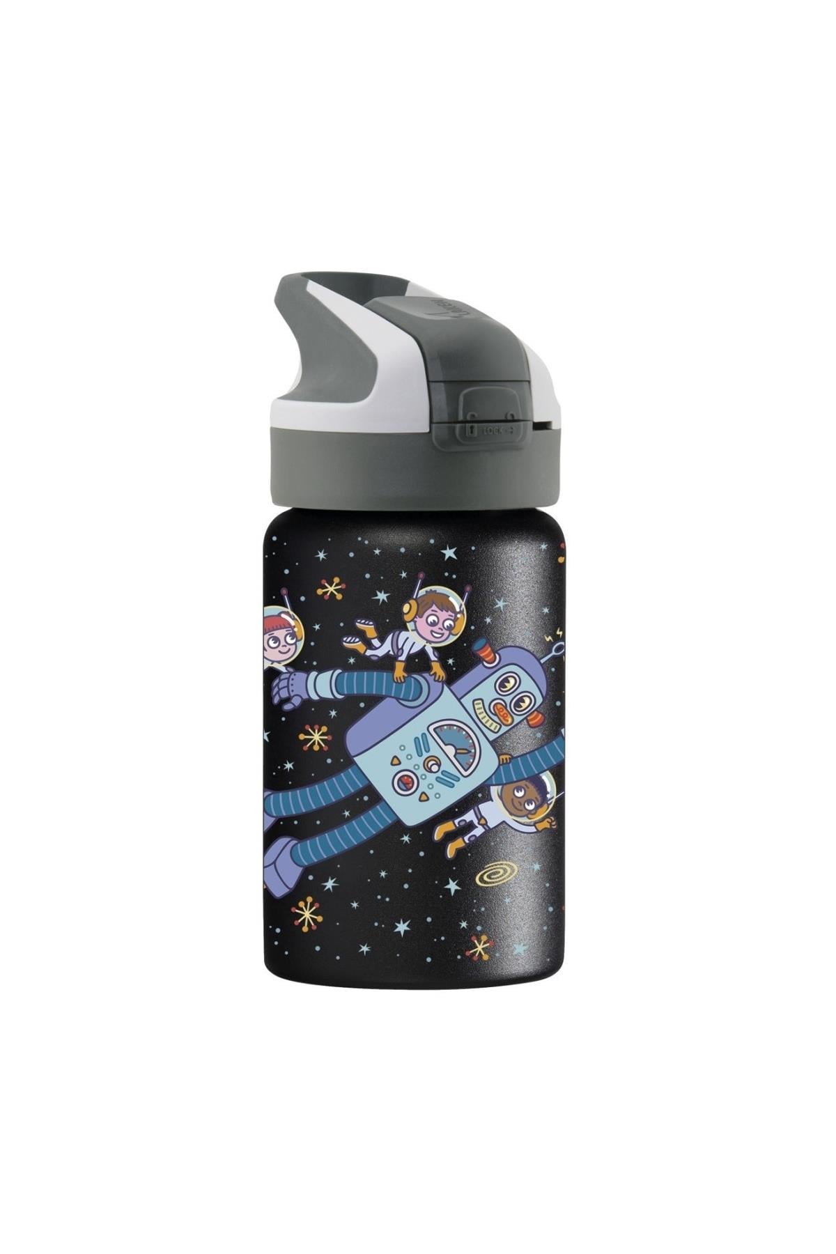 Laken Çelik 18/8 Summit Termos Şişe 0,35L - Space Robot Siyah