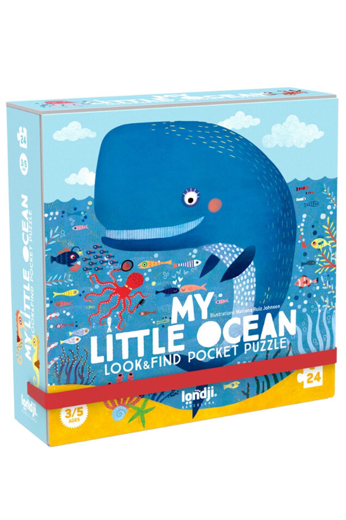 LONDJI Lonji Pocket Puzzle - My Little Ocean Çok Renkli