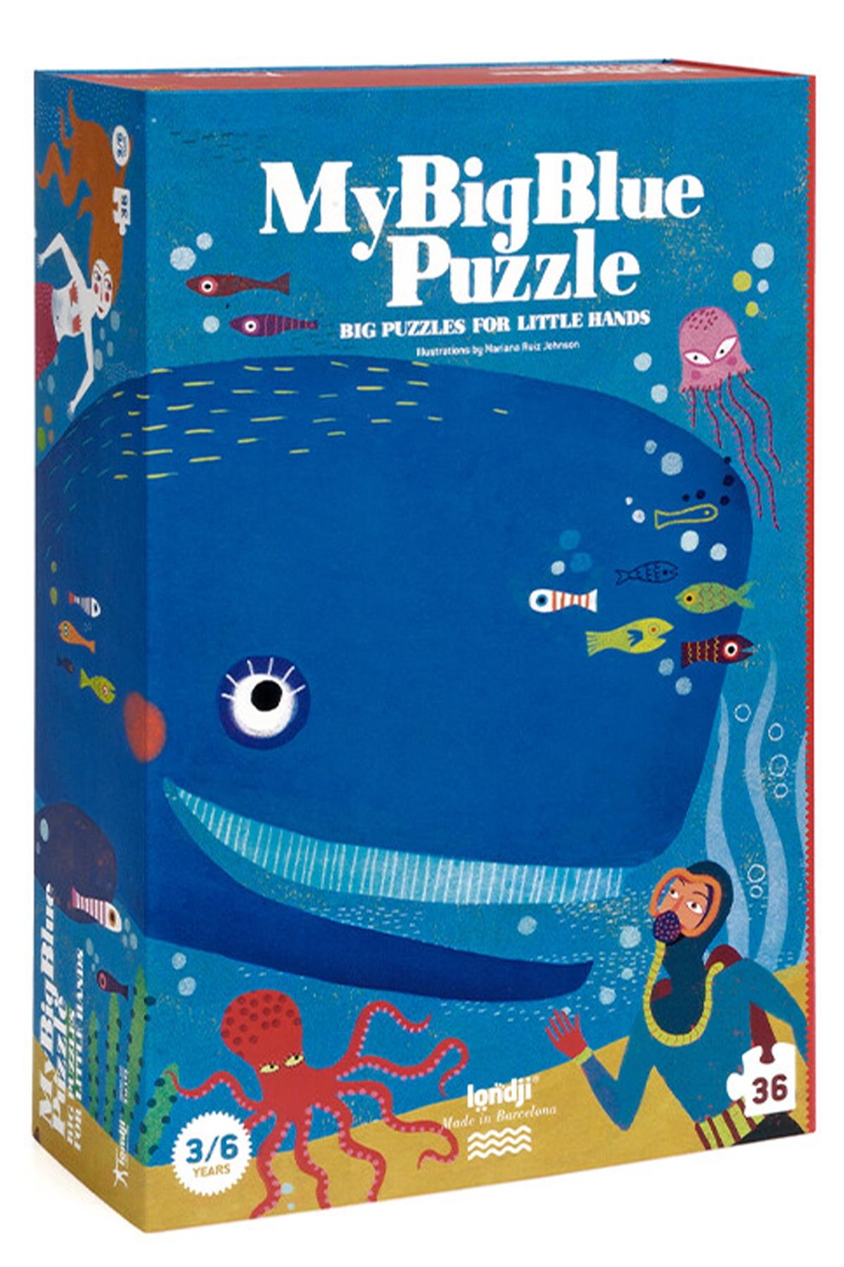 LONDJI Lonji Puzzle - My Big Blue Çok Renkli