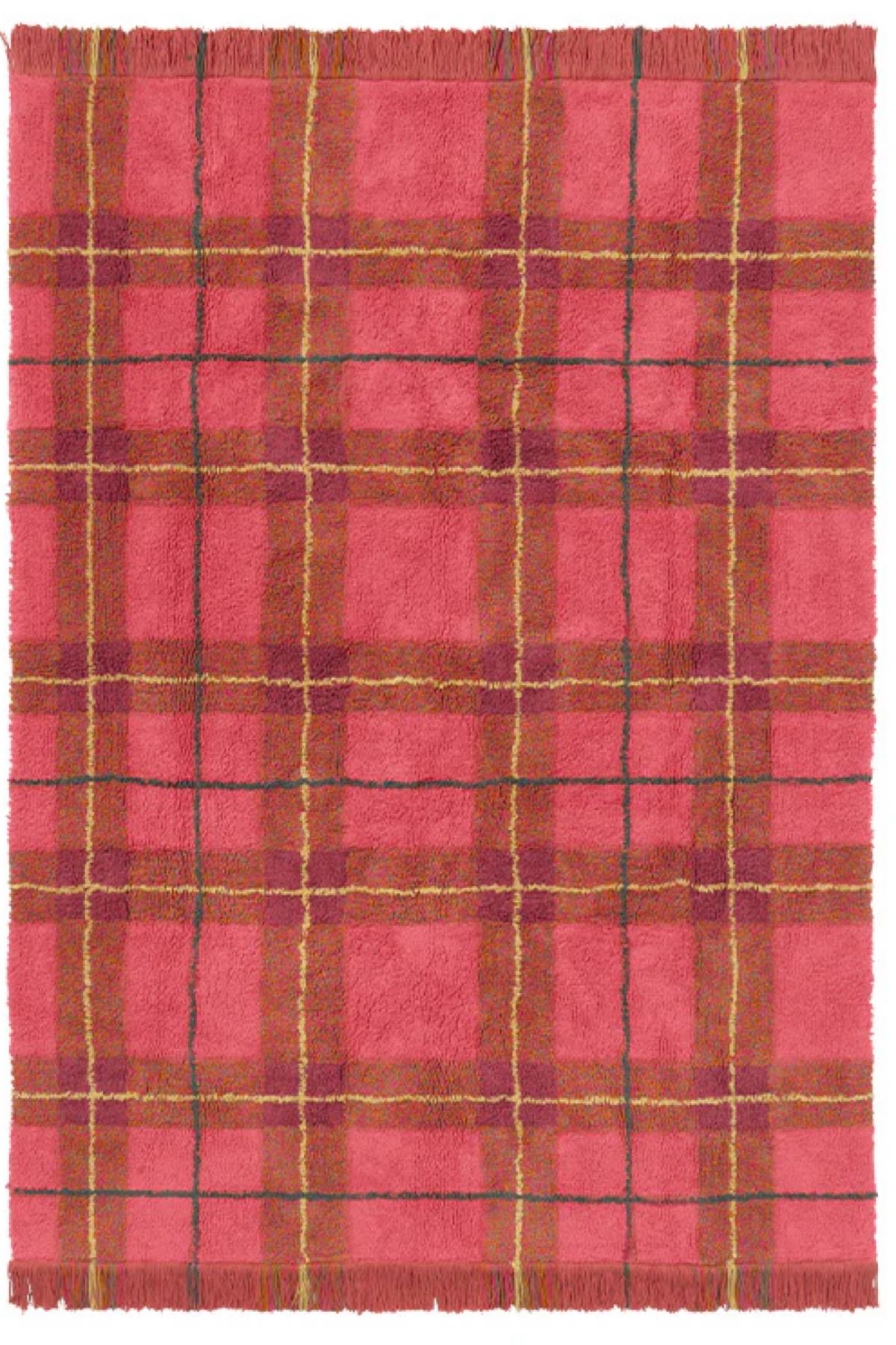 Lorena Canals Çocuk Odası Halısı, Tartan Vintage Red Çok Renkli