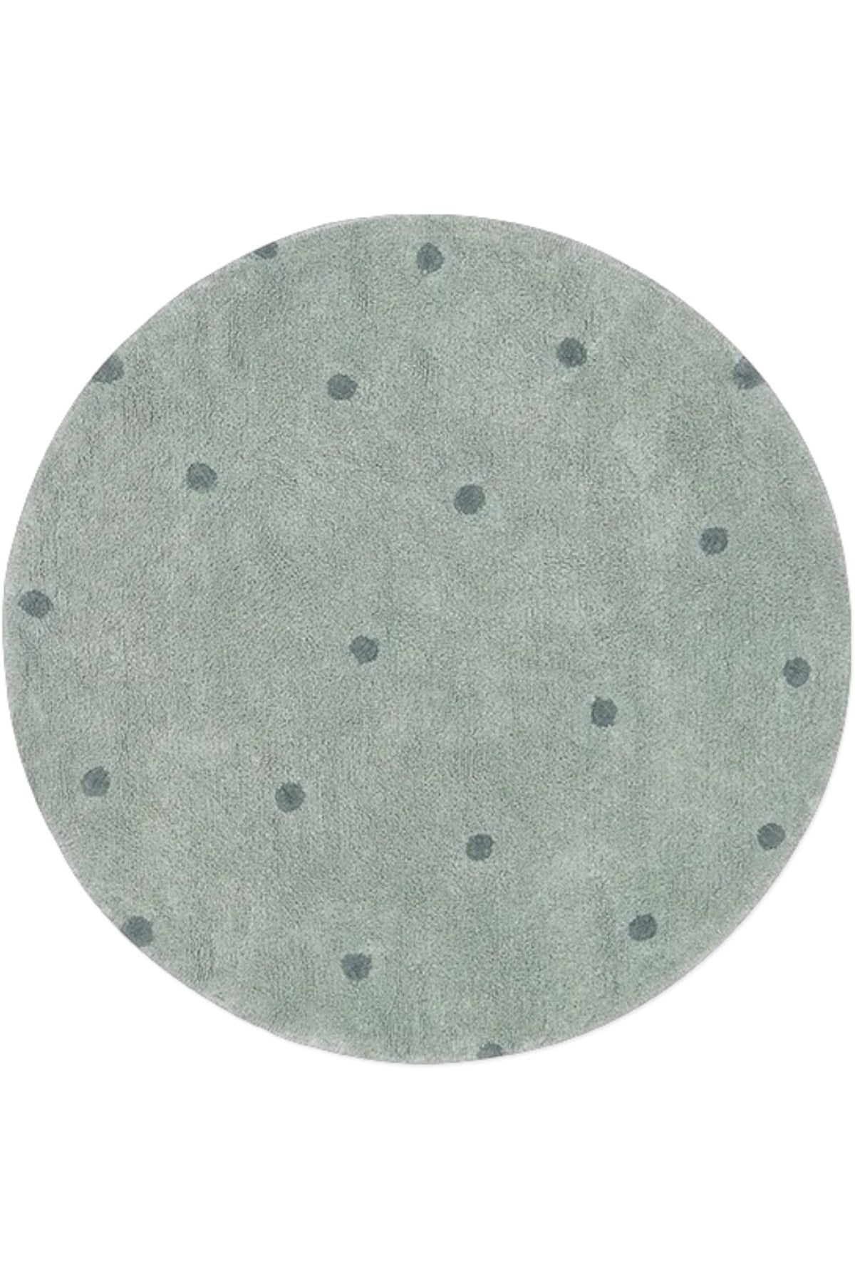 Lorena Canals / Halı, Round Dot Blue Sage Mavi