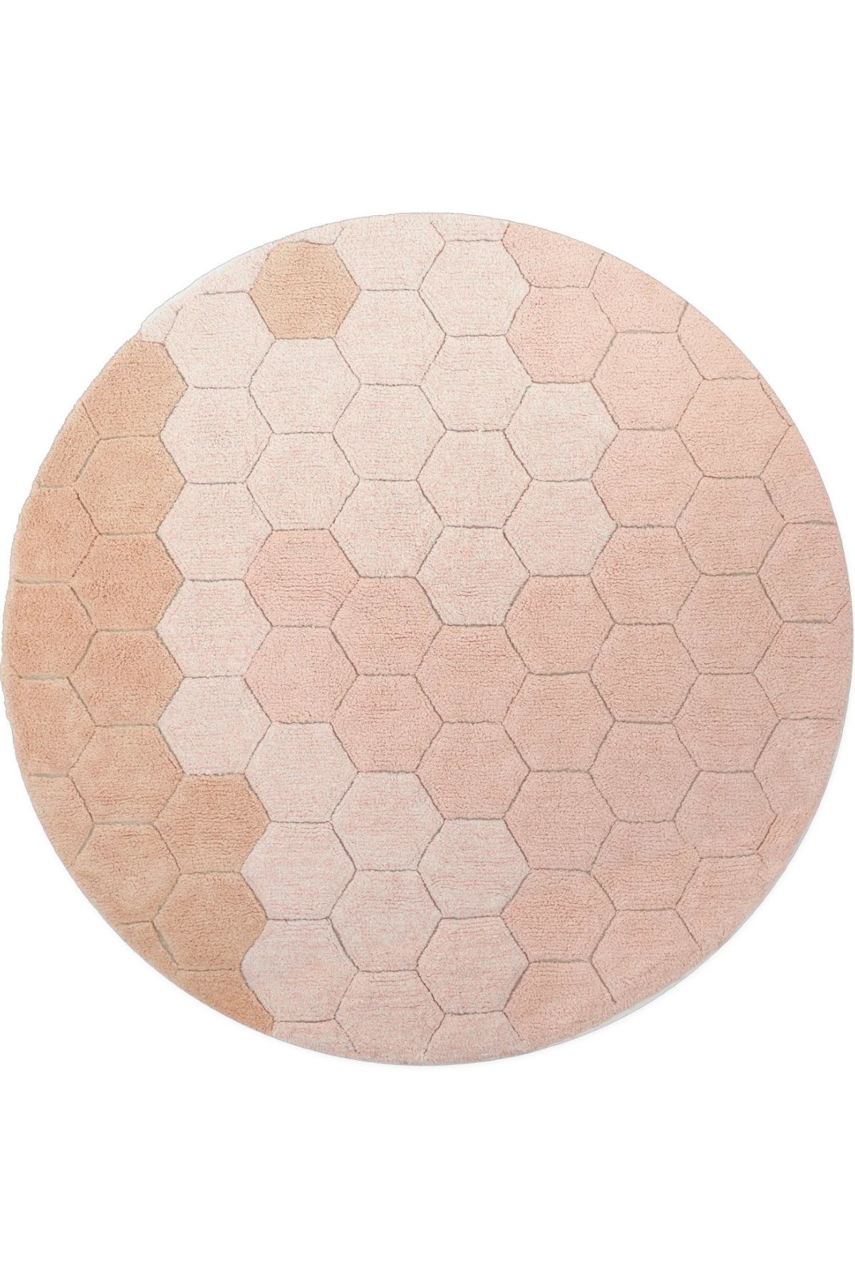 Lorena Canals / Halı, Round Honeycomb Rose Pembe
