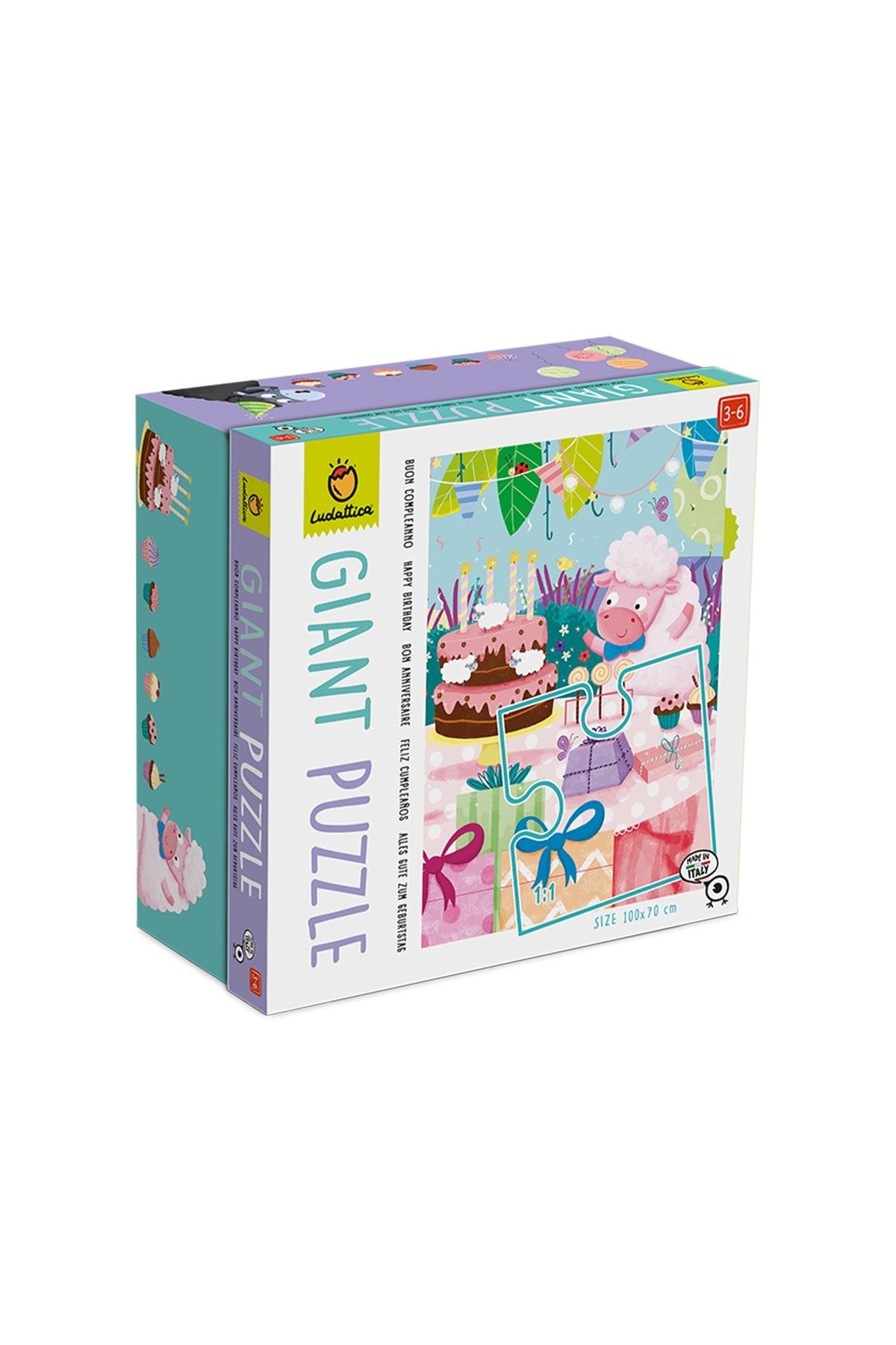 Ludattica /Buon Compleanno - Happy Birthday - Giant Puzzle Çok Renkli