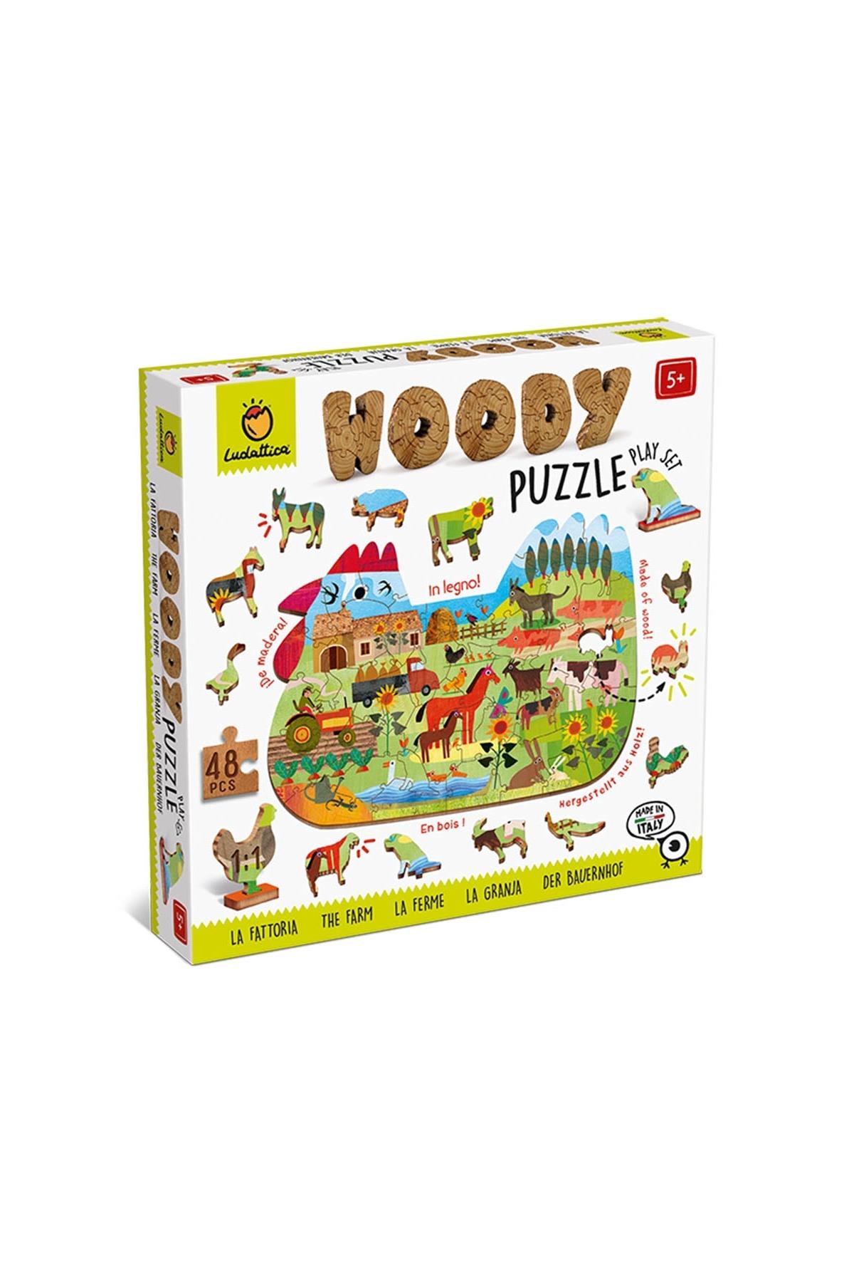 Ludattica /La Fattoria - The Farm - Woody Puzzle Çok Renkli