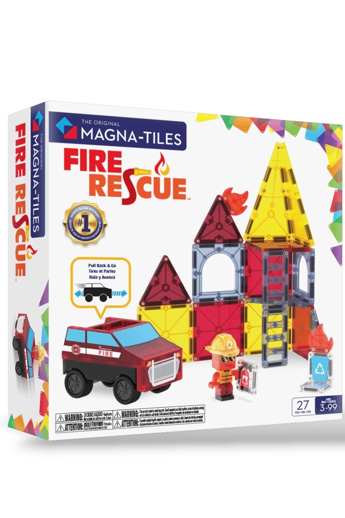 MAGNA-TILES® - Fire Station Manyetik Bloklar - 50 Parça Çok Renkli