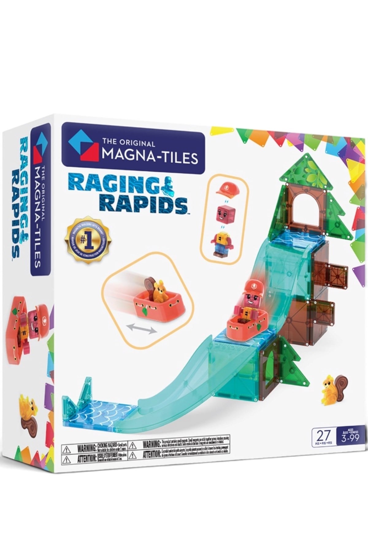 MAGNA-TILES® - Ragin Rapids Manyetik Bloklar - 27 Parça Çok Renkli