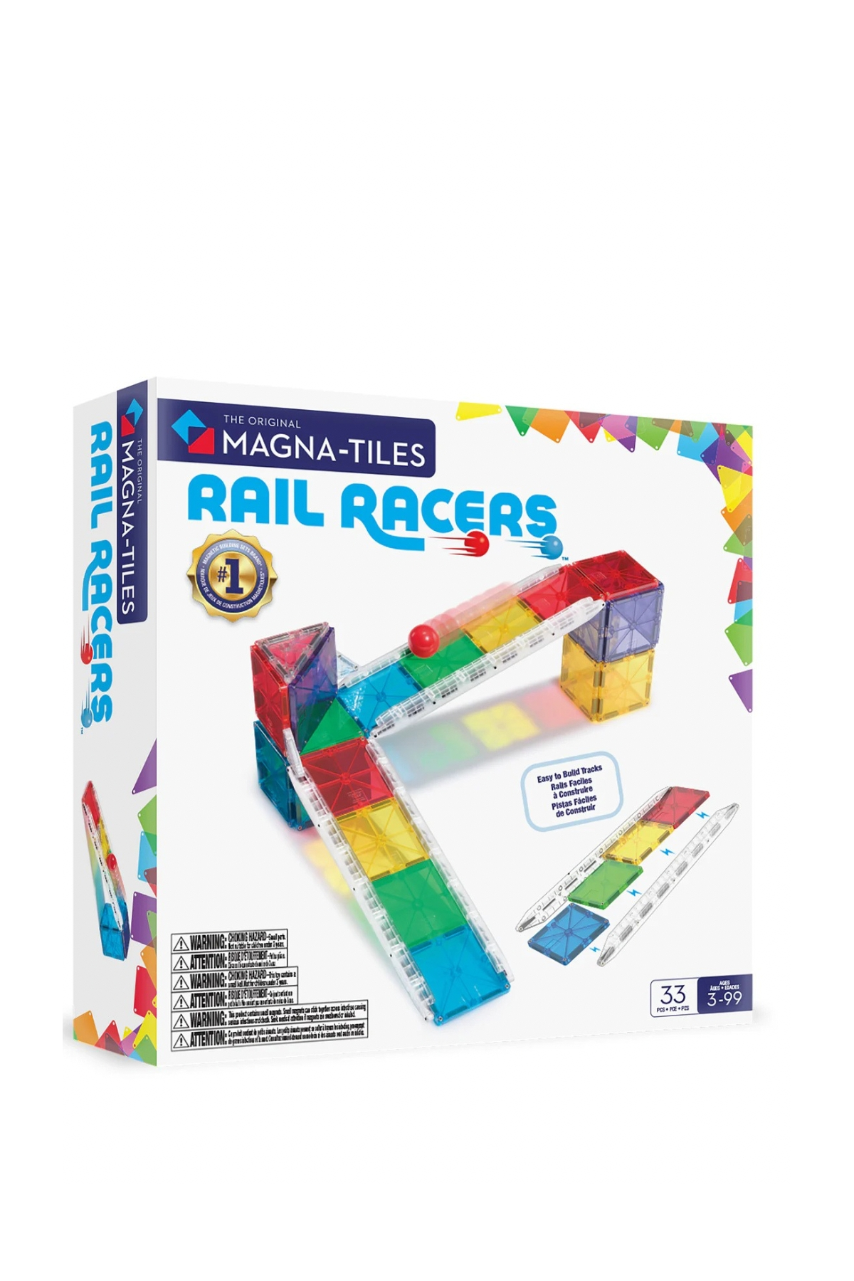 MAGNA-TILES® - Rail Racers - 33 Parça Çok Renkli