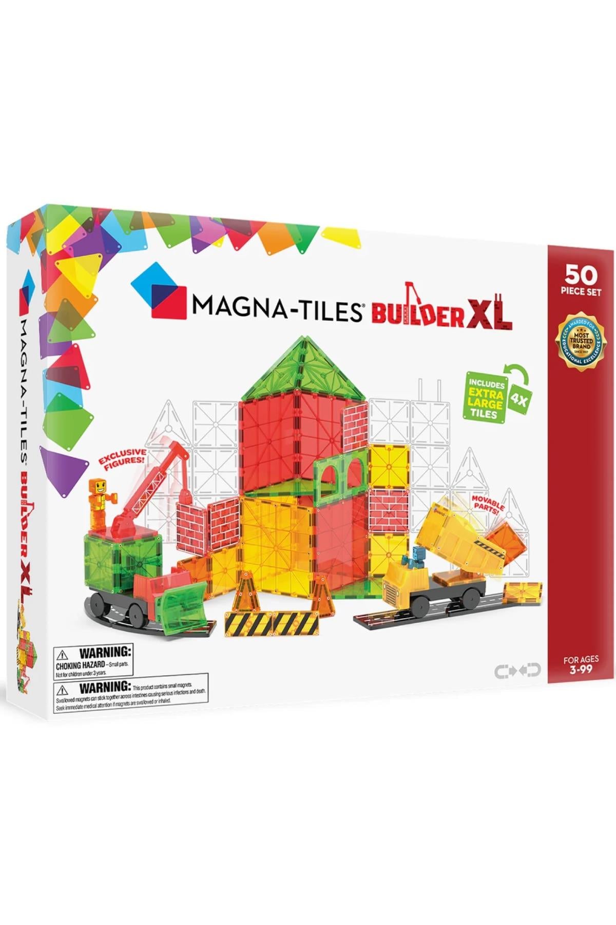 MagnaTiles Builder XL - İnşaat XL 50 Parça Çok Renkli