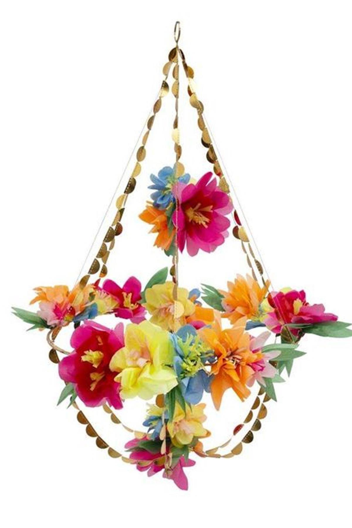 Meri Meri - Bright Blossom Chandelier - Parlak Çiçekli Süs Avize Çok Renkli
