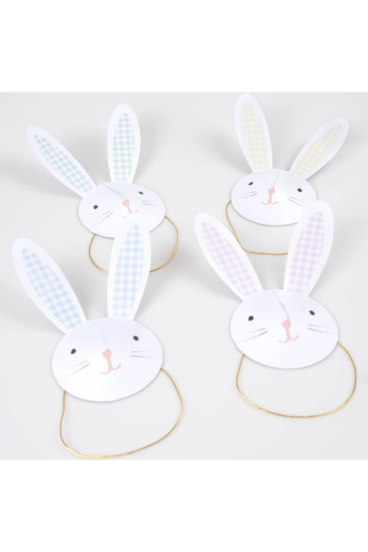 Meri Meri - Bunny Party Hats - Tavşan Parti Şapkaları (x6) Çok Renkli