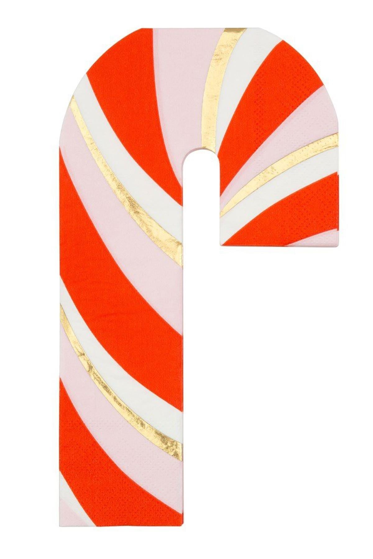 Meri Meri - Candy Cane Napkins - Baston Şeker Peçete Çok Renkli