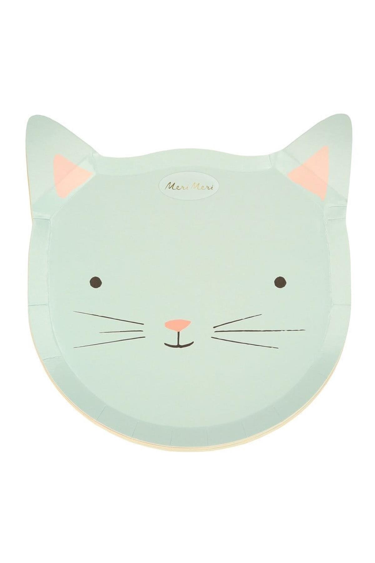 Meri Meri - Cat Plates - Kedi Tabaklar - 8'li Çok Renkli