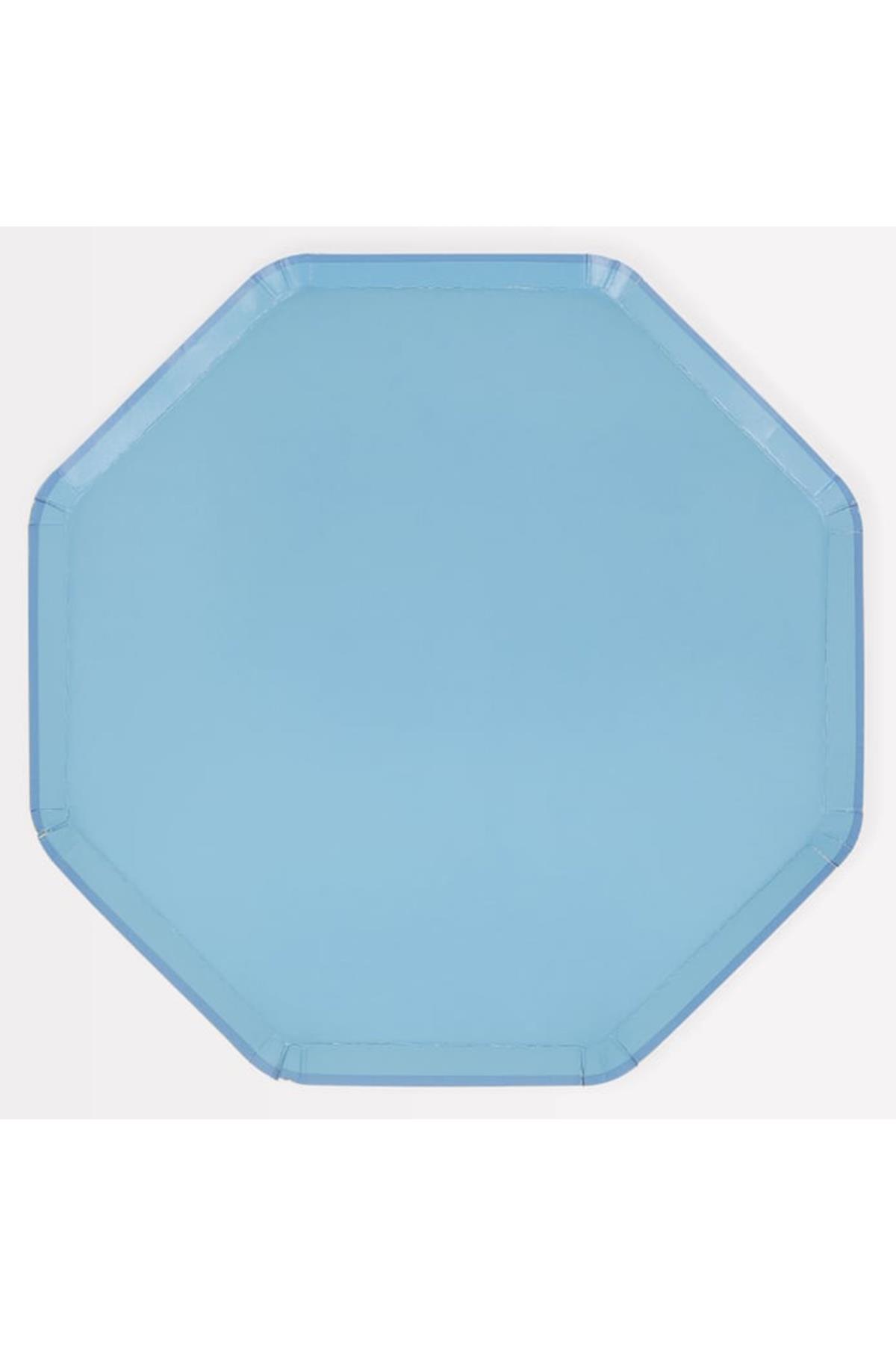 Meri Meri - Cornflower Blue Dinner Plates - Peygamber Çiçeği Mavisi Tabaklar (L) (x8) Çok Renkli