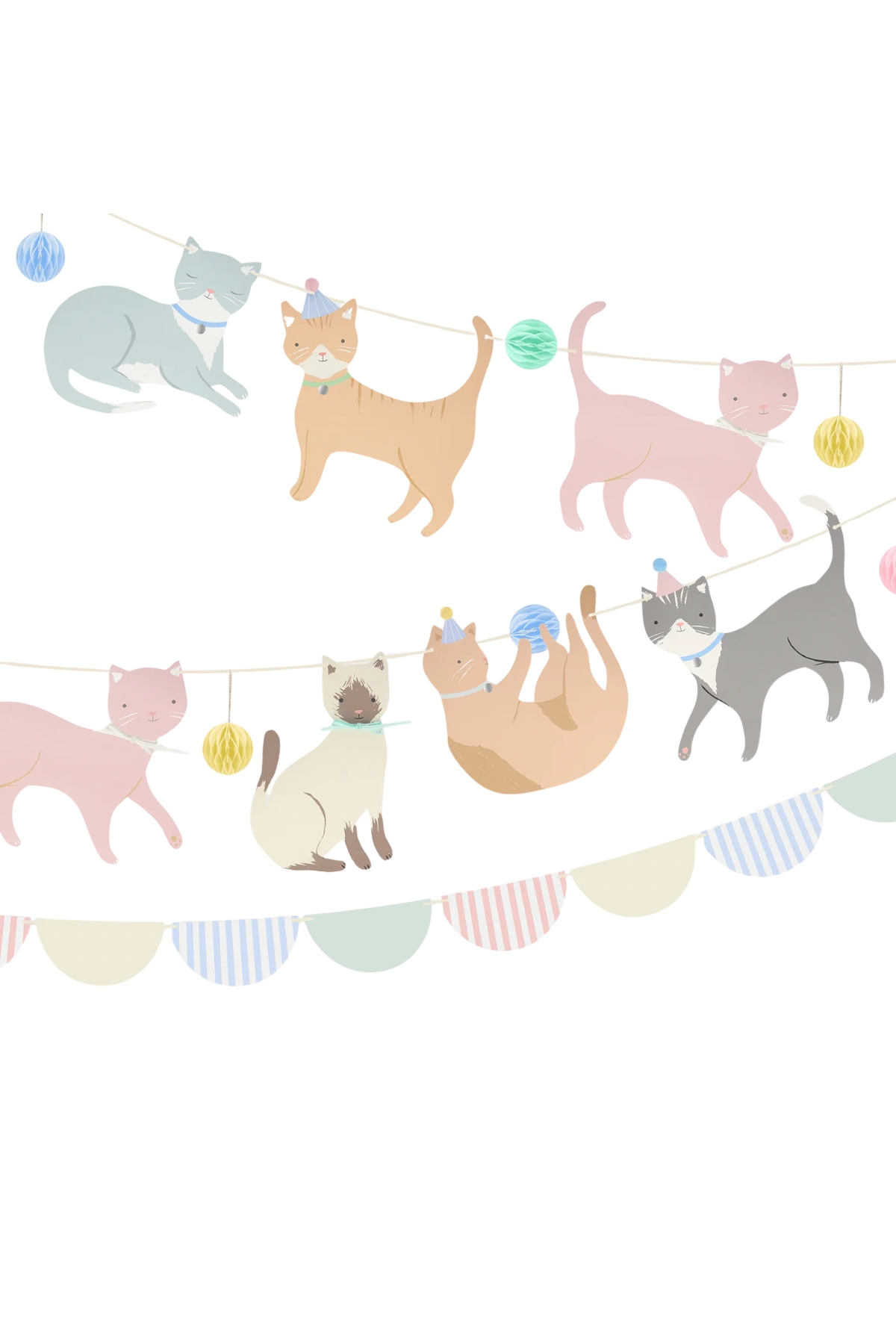 Meri Meri - Cute Kittens Garland - Yavru Kediler Asılan Süs Çok Renkli