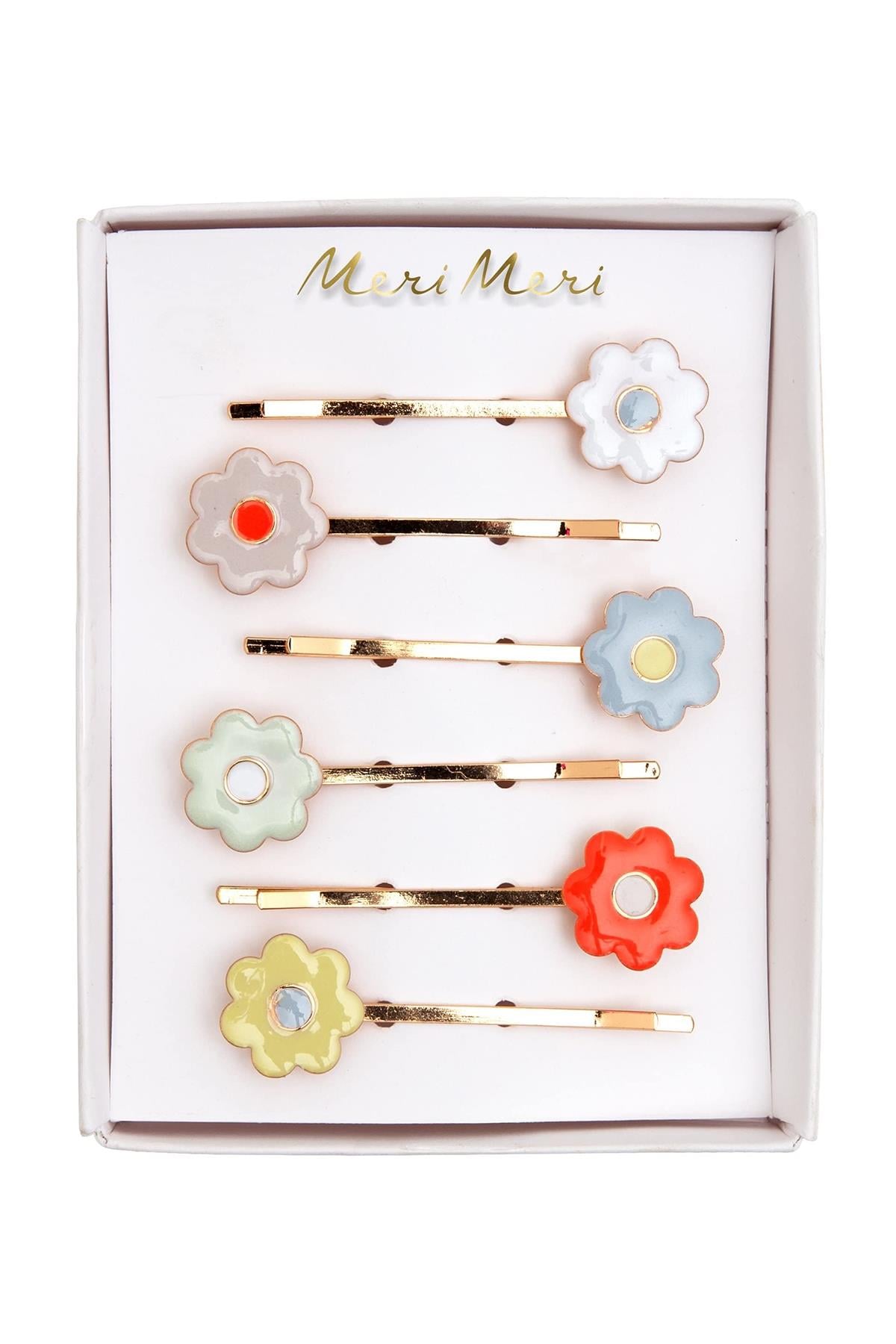 Meri Meri - Daisy Enamel Hair Slides - Papatyalı Tokalar Çok Renkli