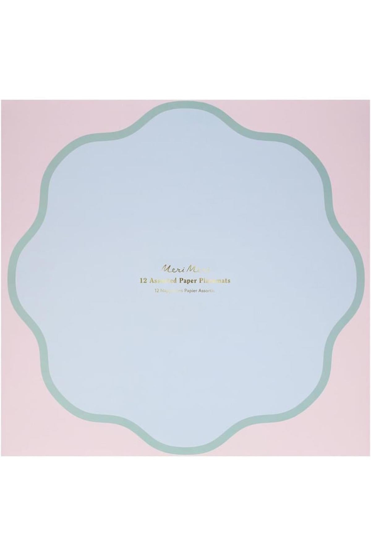 Meri Meri - Dalgalı Yuvarlak Pastel Servis Matı - 12 Adet Çok Renkli