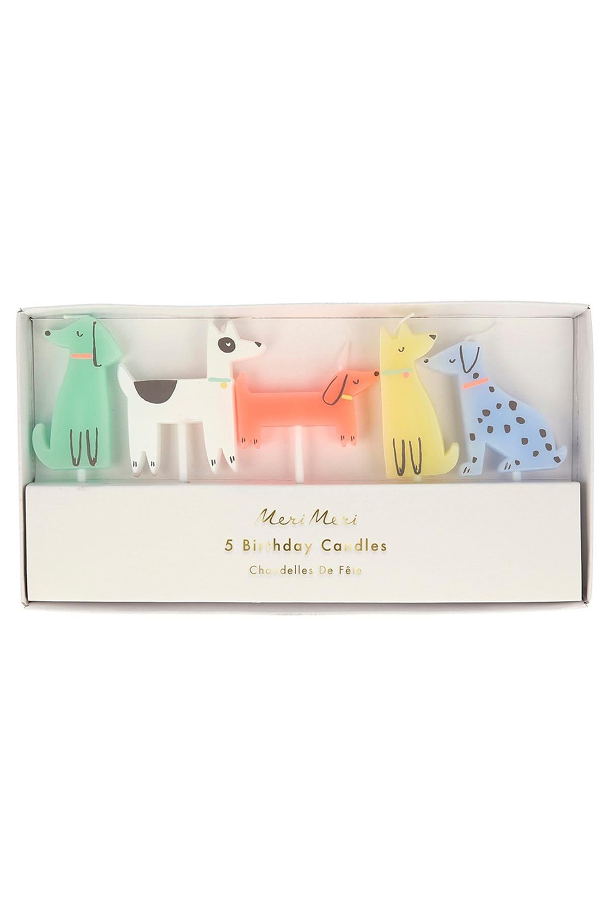 Meri Meri - Dog Candles - Köpek Mumlar Çok Renkli