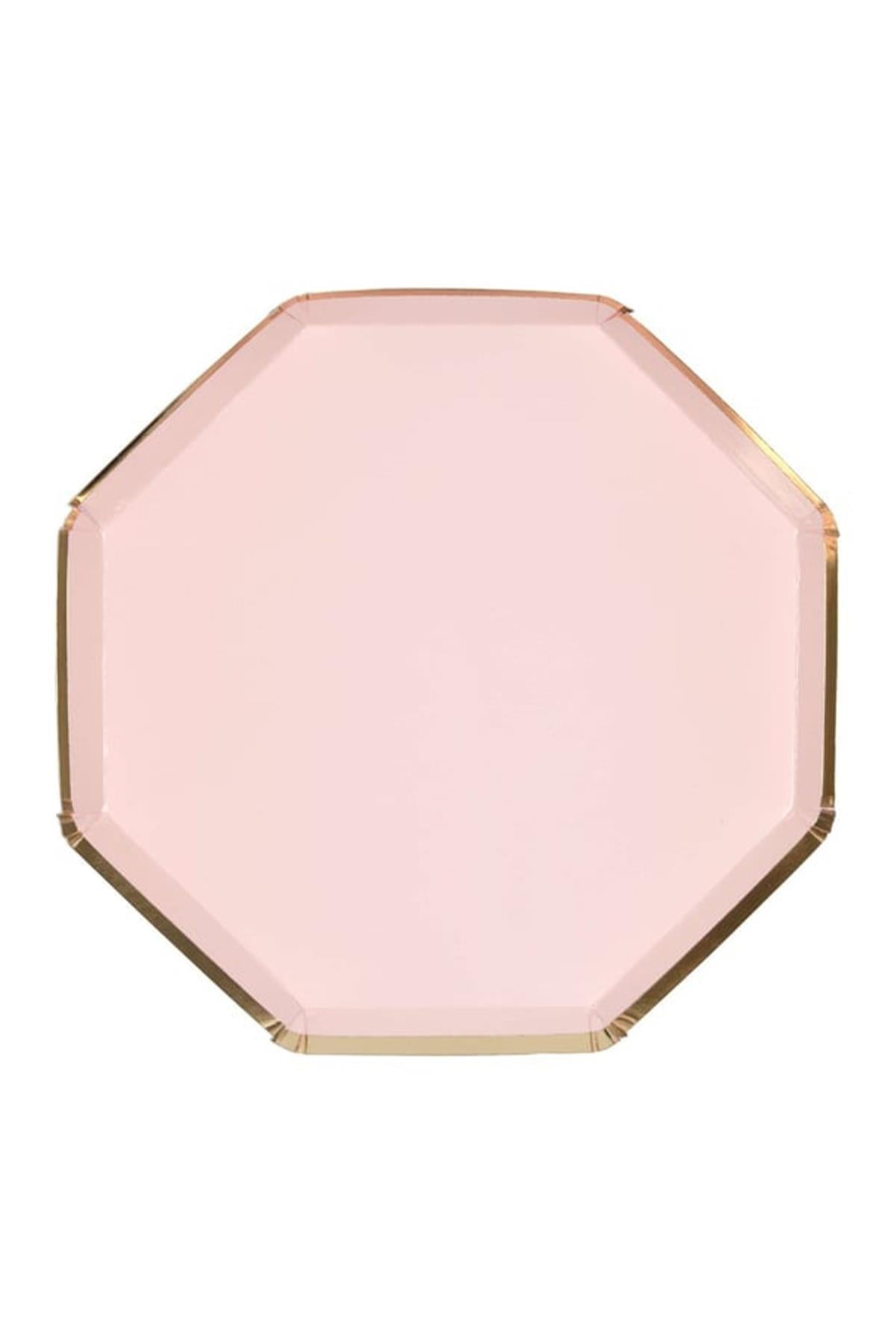 Meri Meri - Dusky Pink Plates - Toz Pembe Tabaklar - M - 8'li Çok Renkli