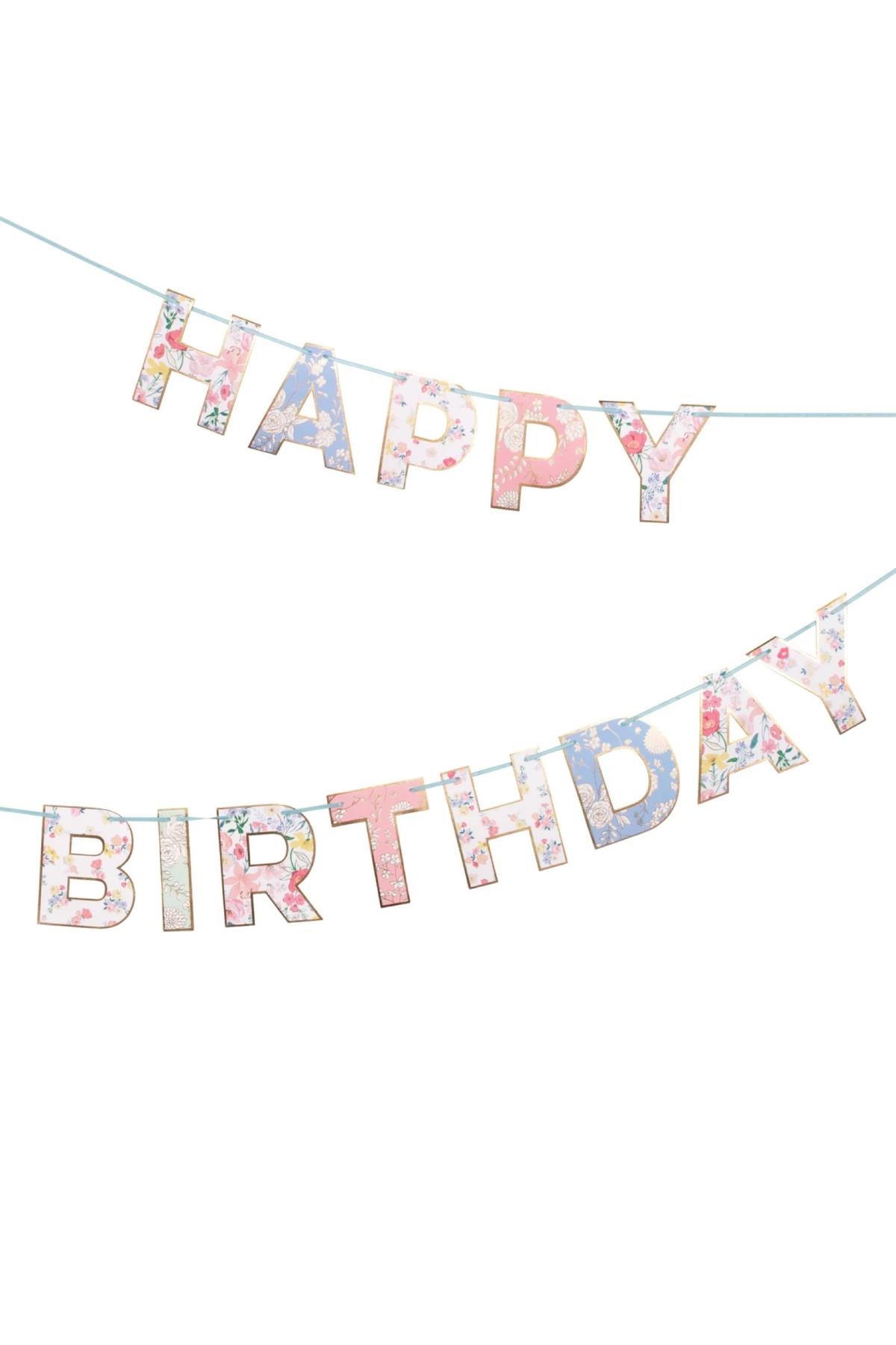 Meri Meri - English Garden Birthday Garland - English Garden Asılan Süs Çok Renkli