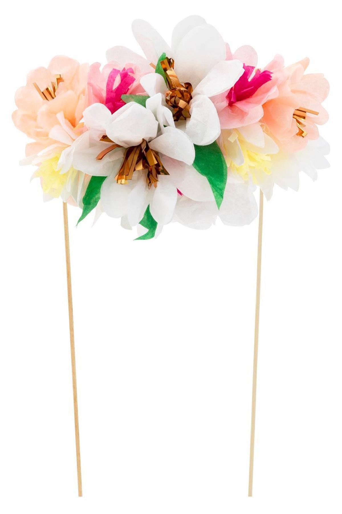 Meri Meri - Flower Bouquet Cake Topper - Çiçek Buketi Pasta Süsü Çok Renkli