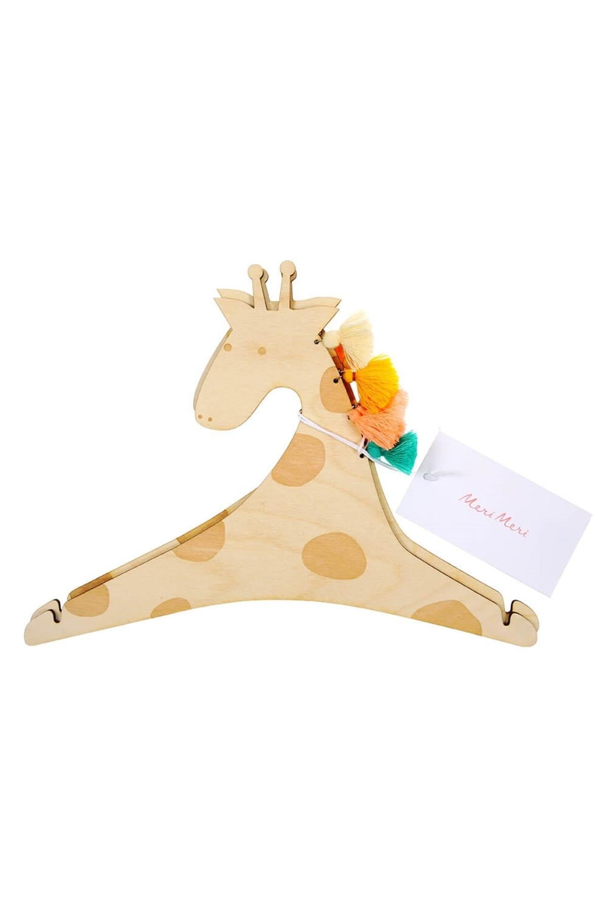 Meri Meri - Giraffe Clothes Hangers - Zürafa Ahşap Askı Çok Renkli