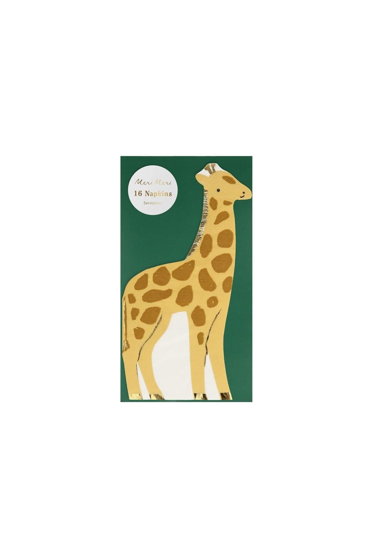 Meri Meri - Giraffe Napkins - Zürafa Peçeteler - 16'lı Çok Renkli