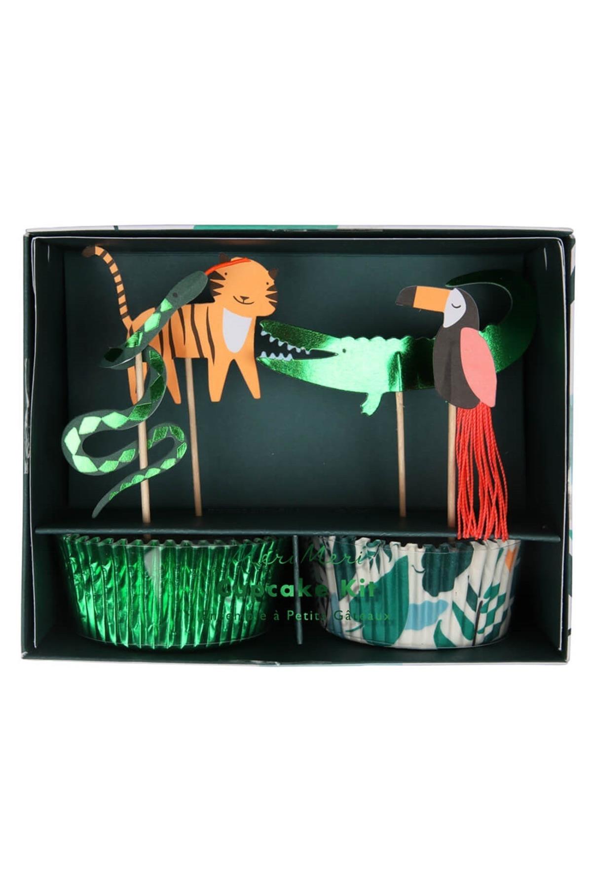 Meri Meri - Go Wild Cupcake Kit - Vahşi Doğa Cupcake Kit Çok Renkli