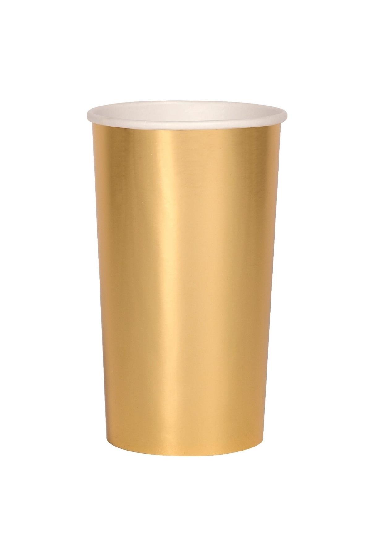 Meri Meri - Gold Cups - Altın Bardak - L Çok Renkli