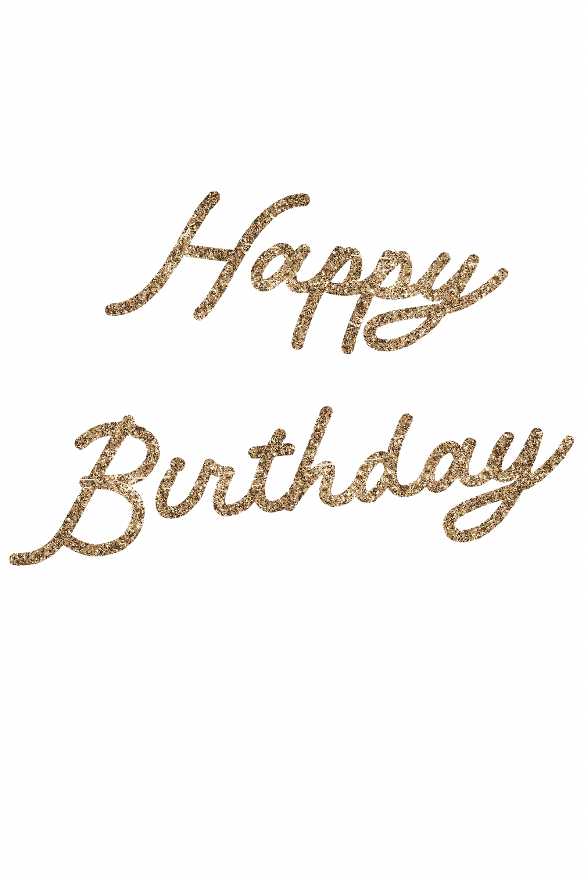 Meri Meri - Gold Glitter Happy Birthday Garland - Parıltılı Altın Happy Birthday Asılan Süs Seti Çok Renkli