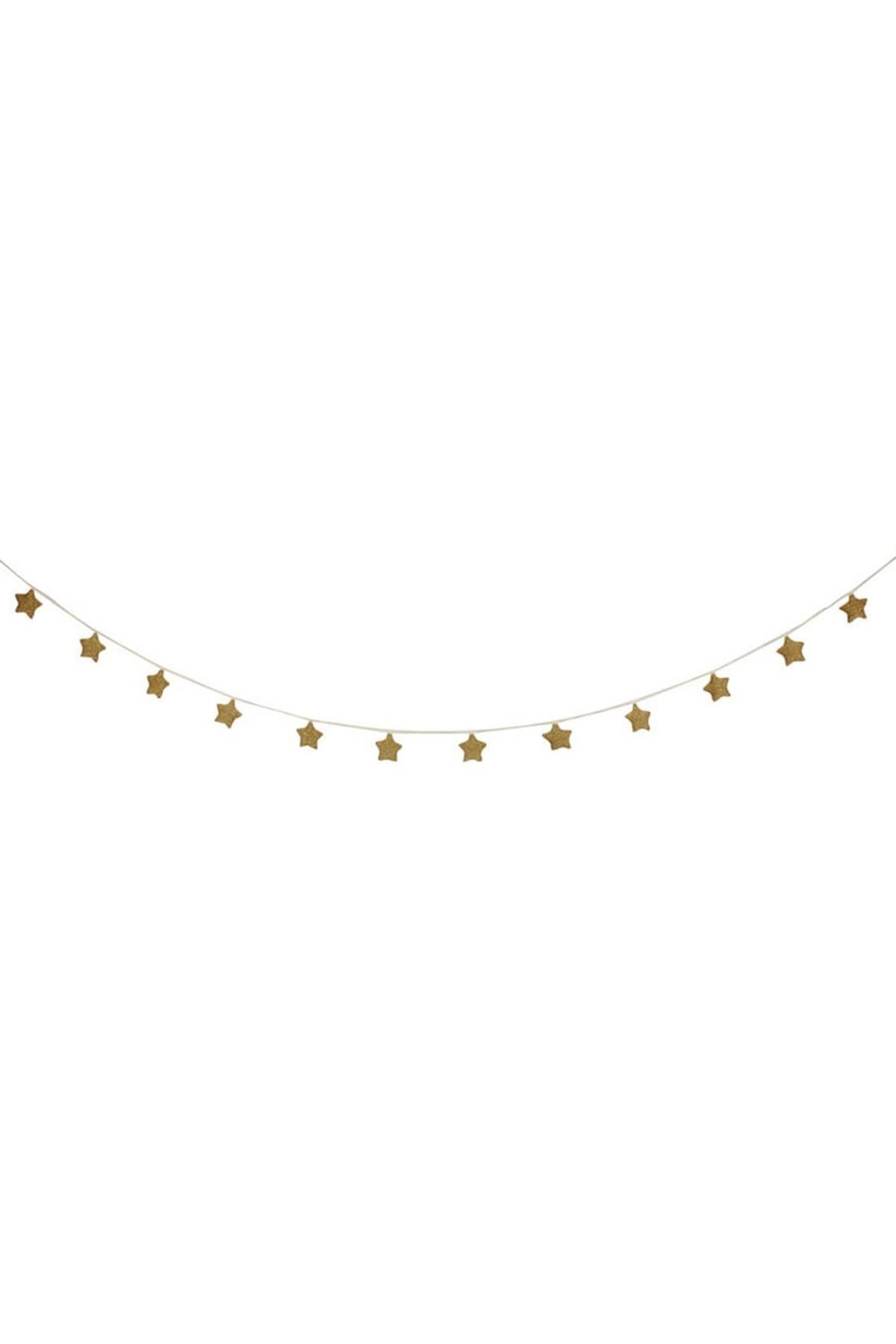 Meri Meri - Gold Knitted Star Garland - Altın Yıldızlı Asılan Süs Çok Renkli