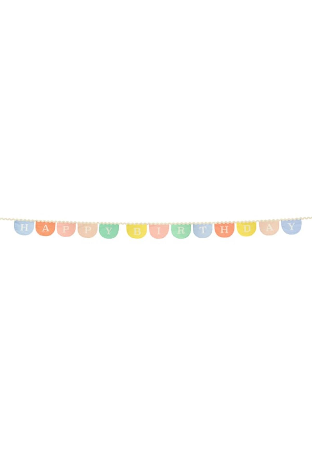 Meri Meri - Happy Birthday Fabric Garland - Happy Birthday Kumaş Asılan Süs Çok Renkli