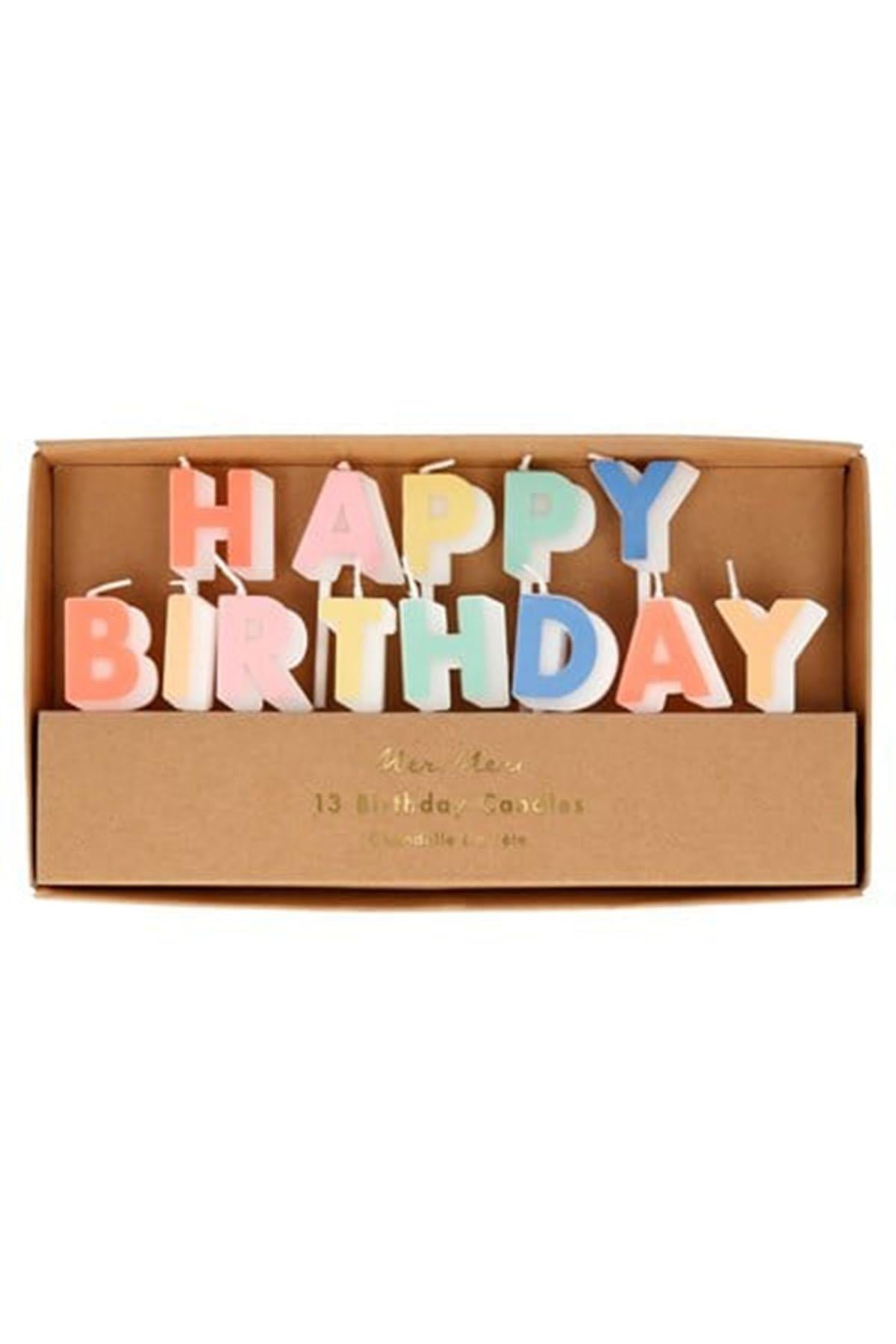 Meri Meri - Happy Birthday Mumlar Çok Renkli