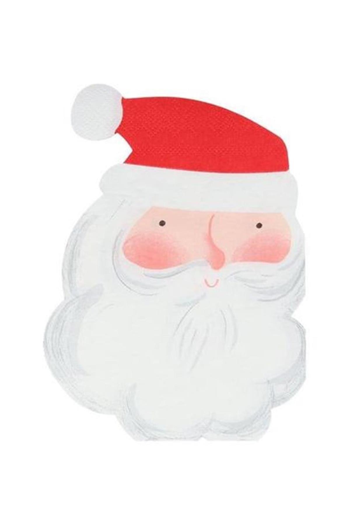 Meri Meri - Jolly Santa Napkins - Noel Baba Peçeteler - 20'li Çok Renkli